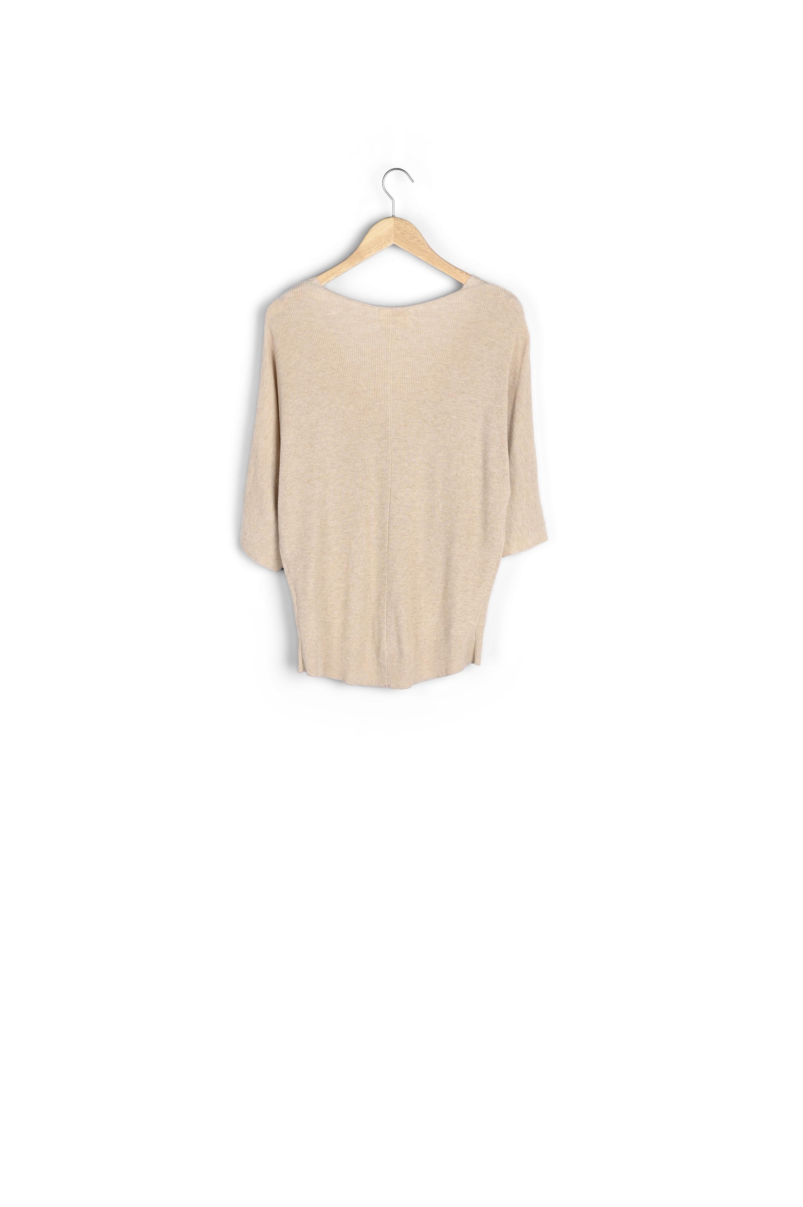 Pull col V en lyocell tencel, coton et lin blé Paj Faume - seconde main