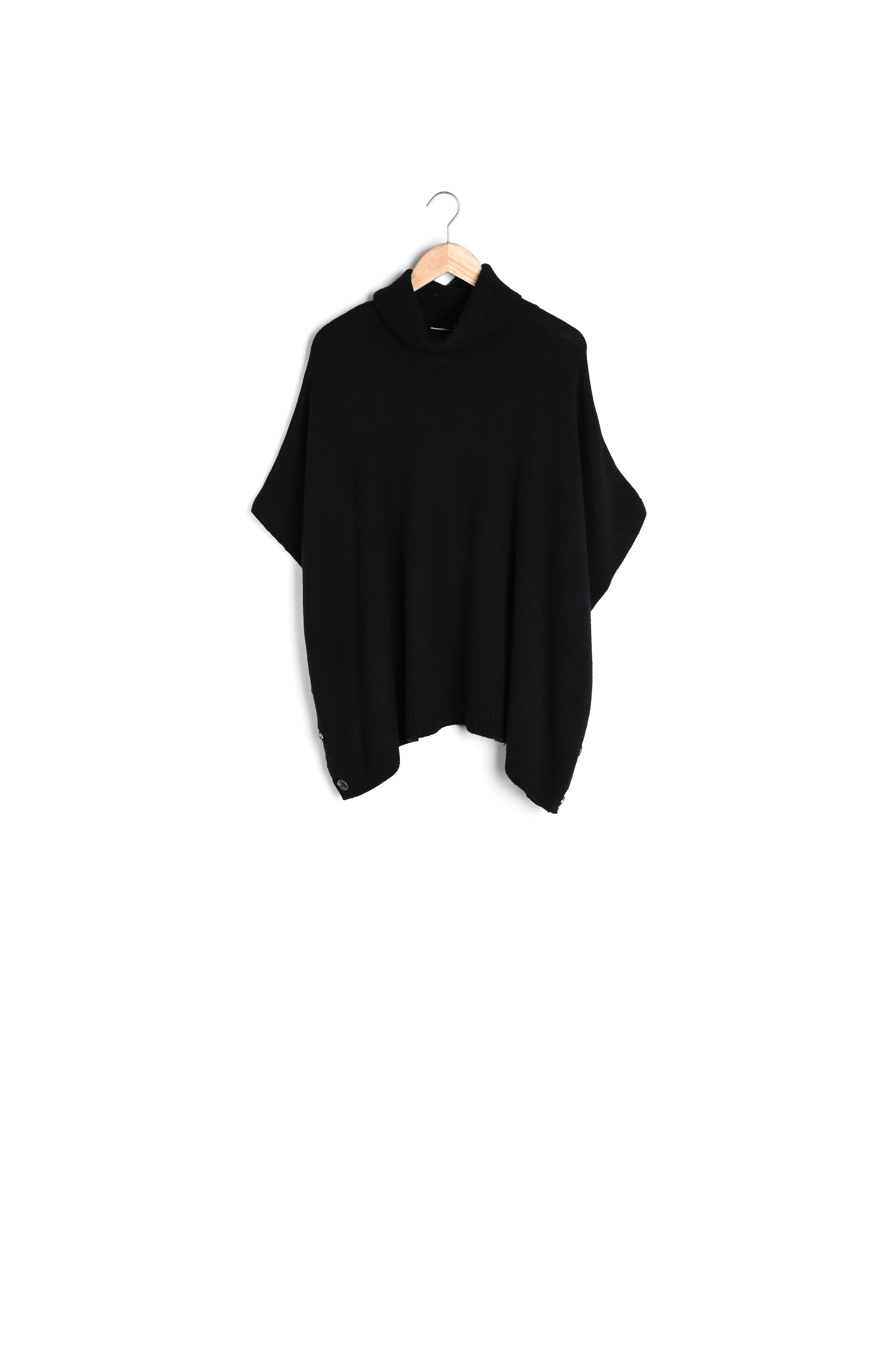 Poncho en laine Benji Faume - seconde main