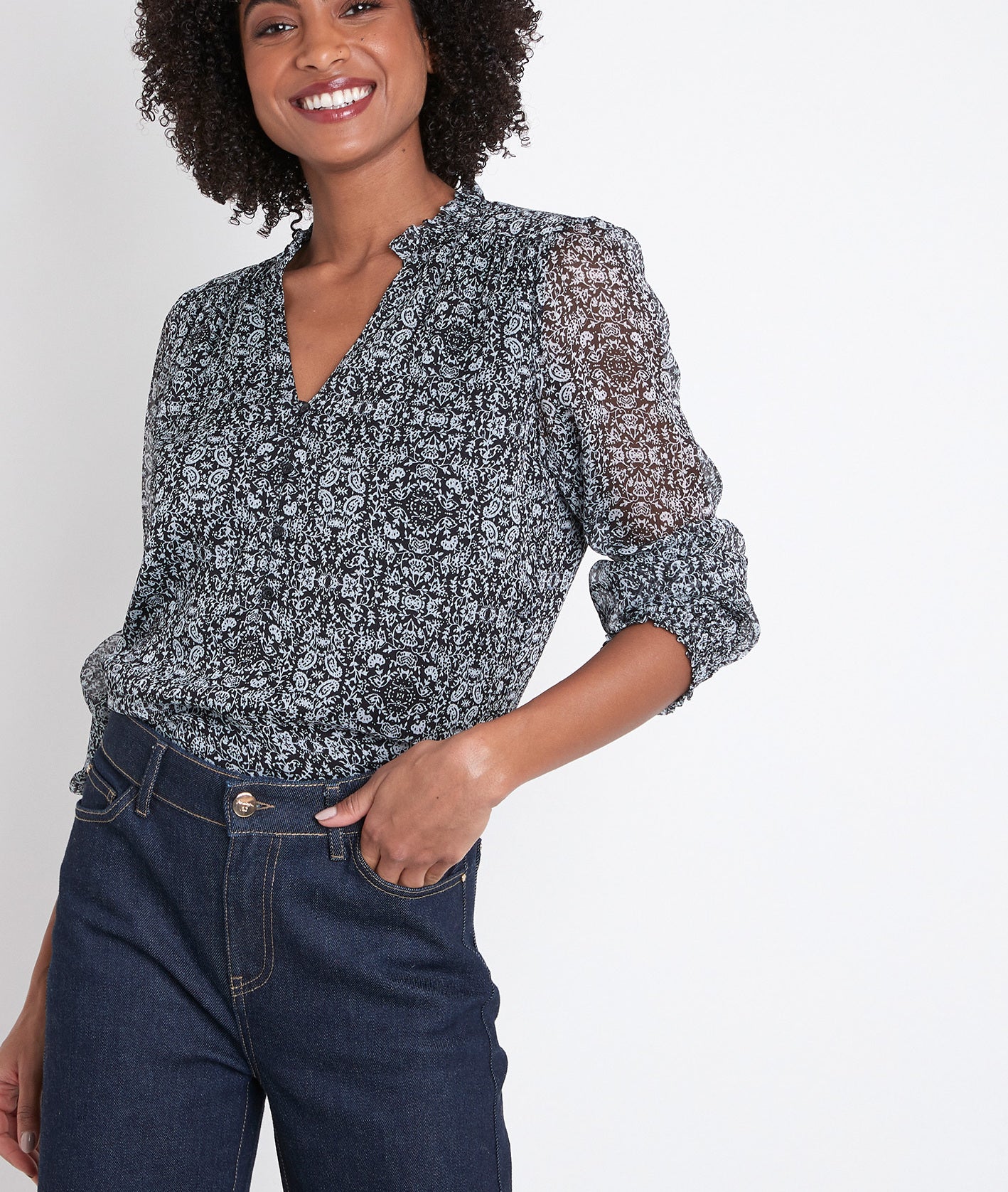 Blouse imprimé fleuri Jamie Faume - seconde main