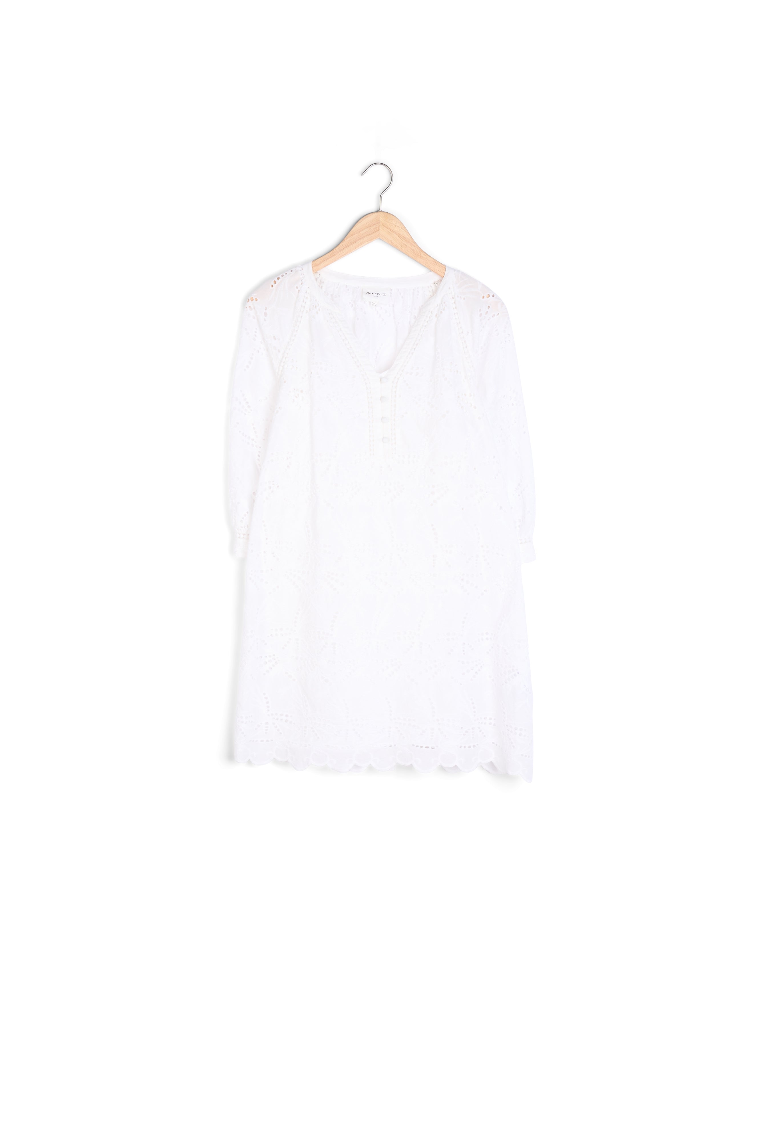 Robe brodée en coton écrue Coco Faume - seconde main