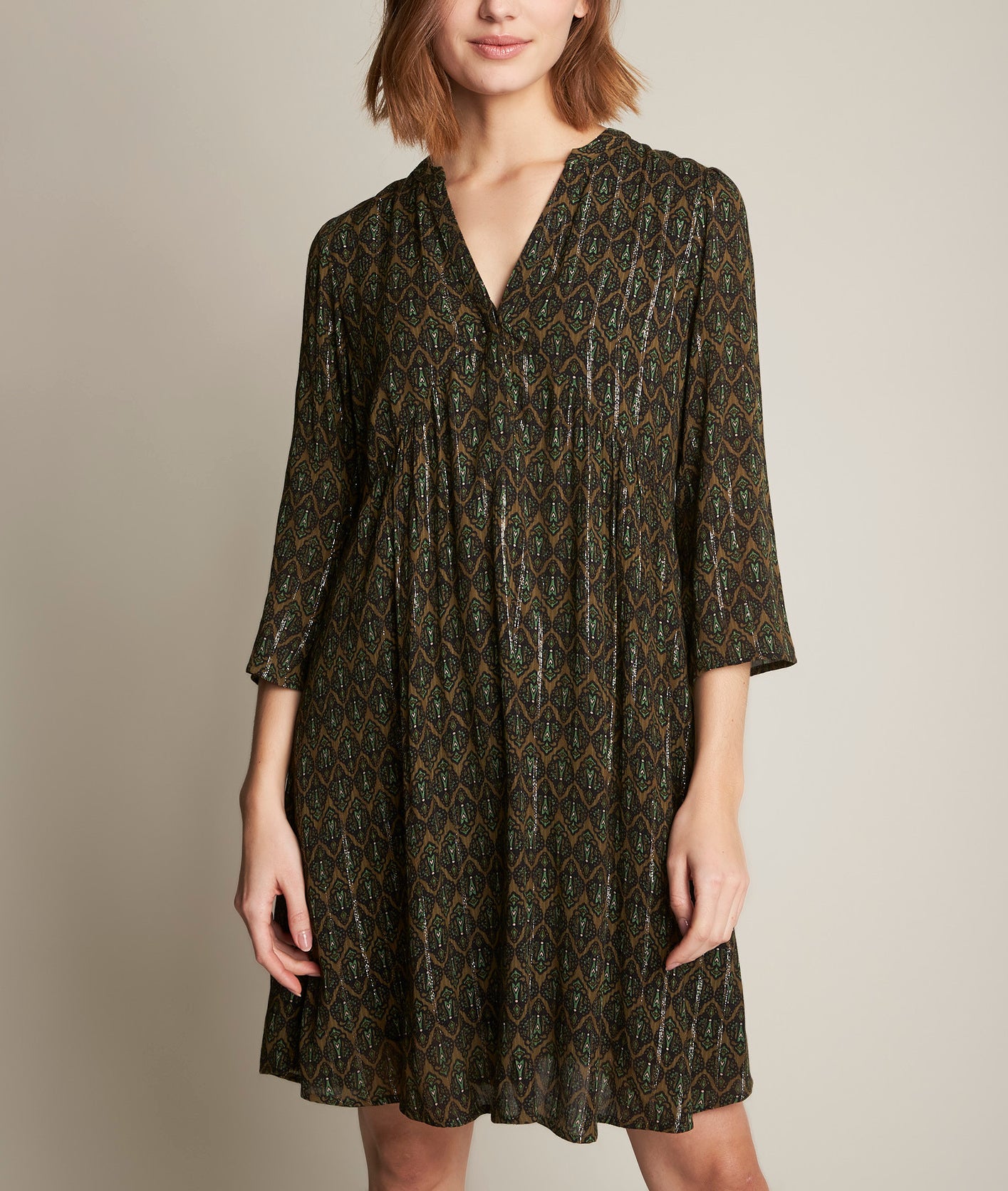 Robe courte imprimée Calypso Faume - seconde main