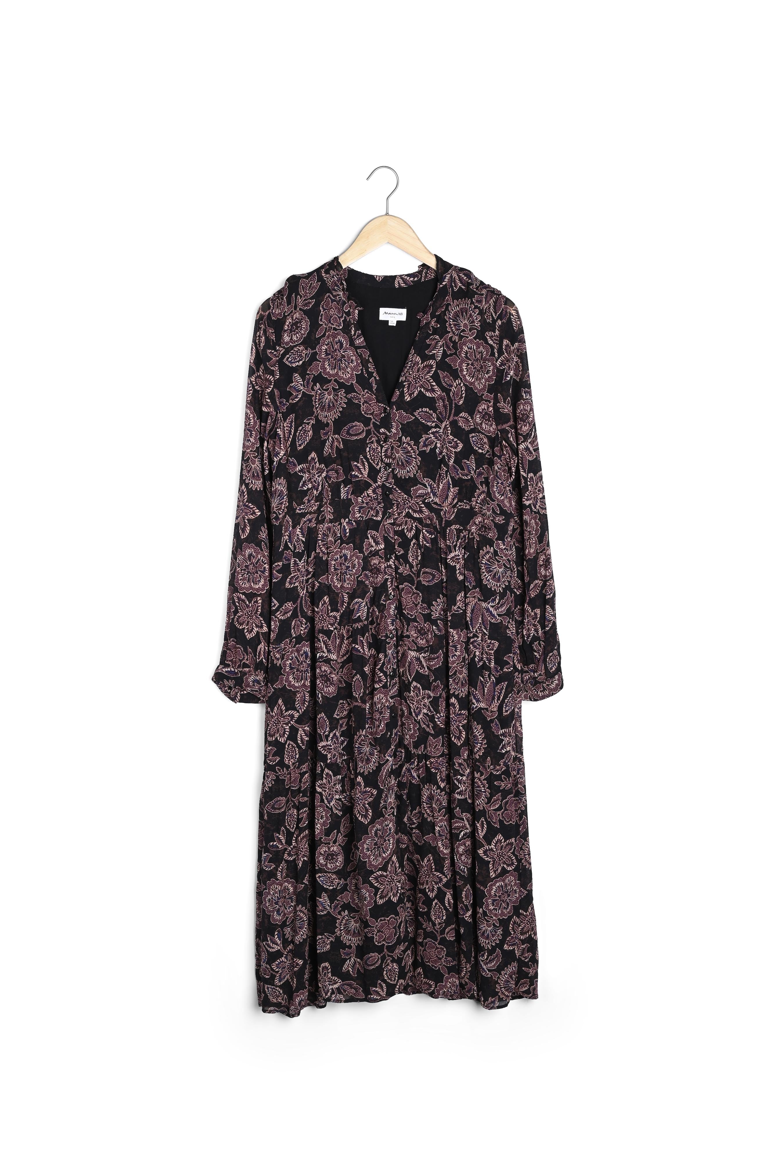 Robe longue imprimée prune Carola Faume - seconde main