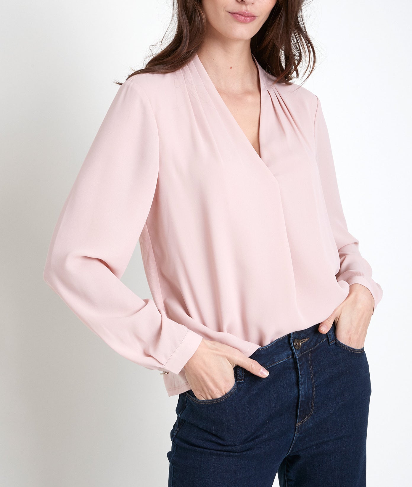 Blouse bimatière rose Davina Faume - seconde main
