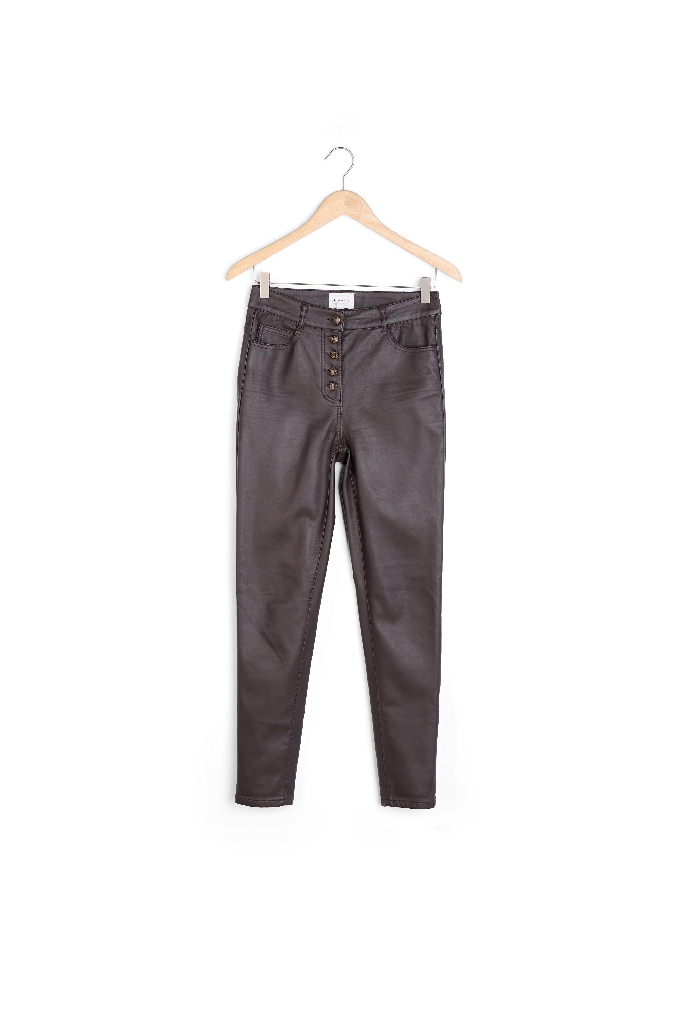 Pantalon effet cuir marron Duncan Faume - seconde main