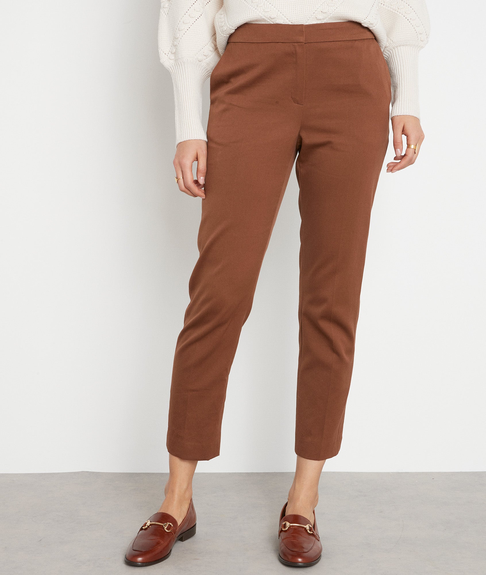 Chino 7/8ème en coton camel Suzanne Faume - seconde main