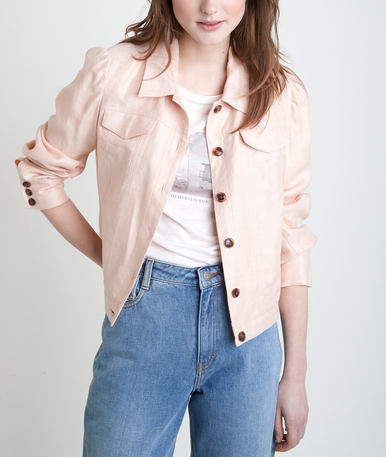 Veste en lin pêche Passion Faume - seconde main