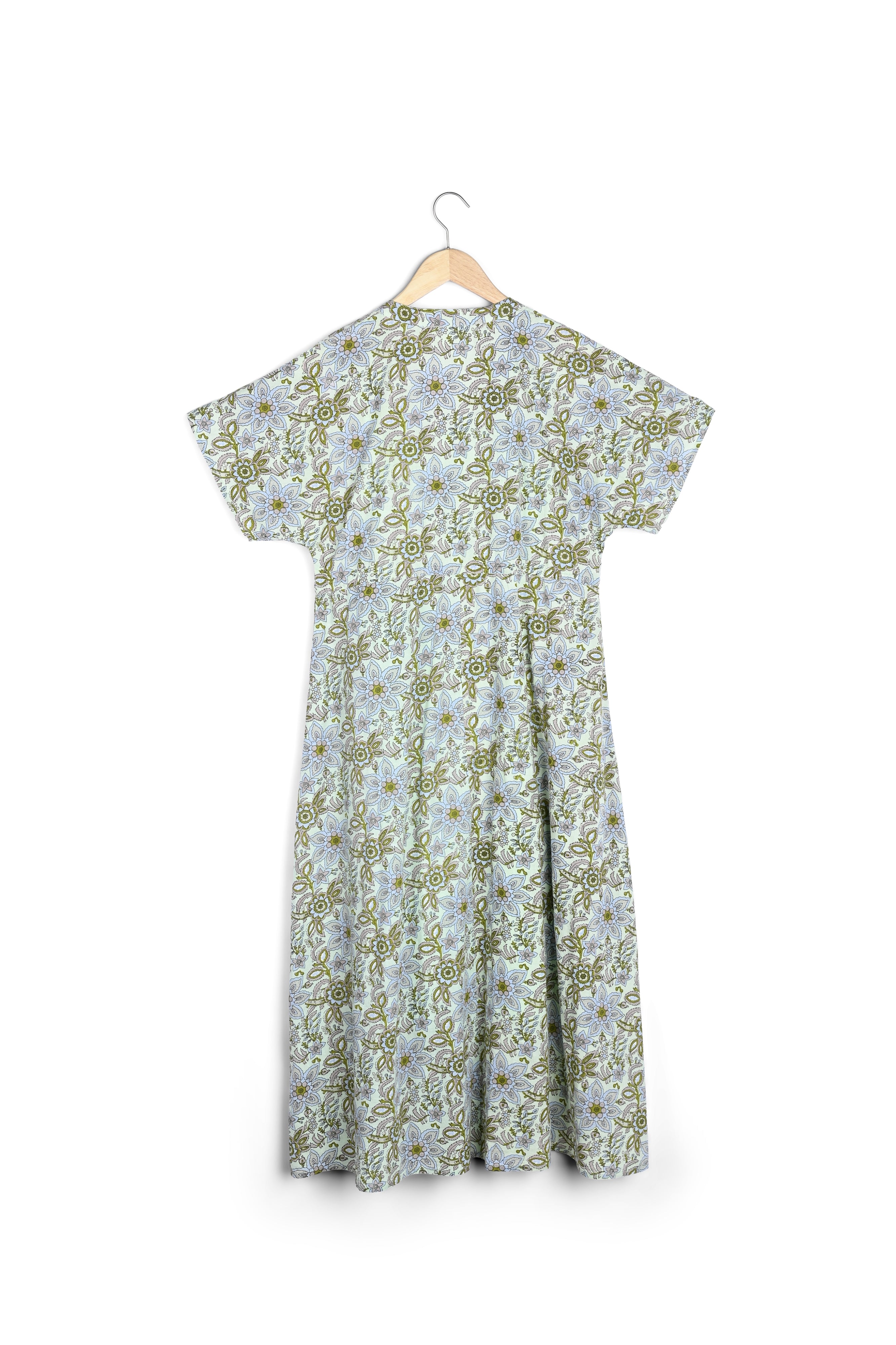 Robe longue imprimée verte Naby Faume - seconde main