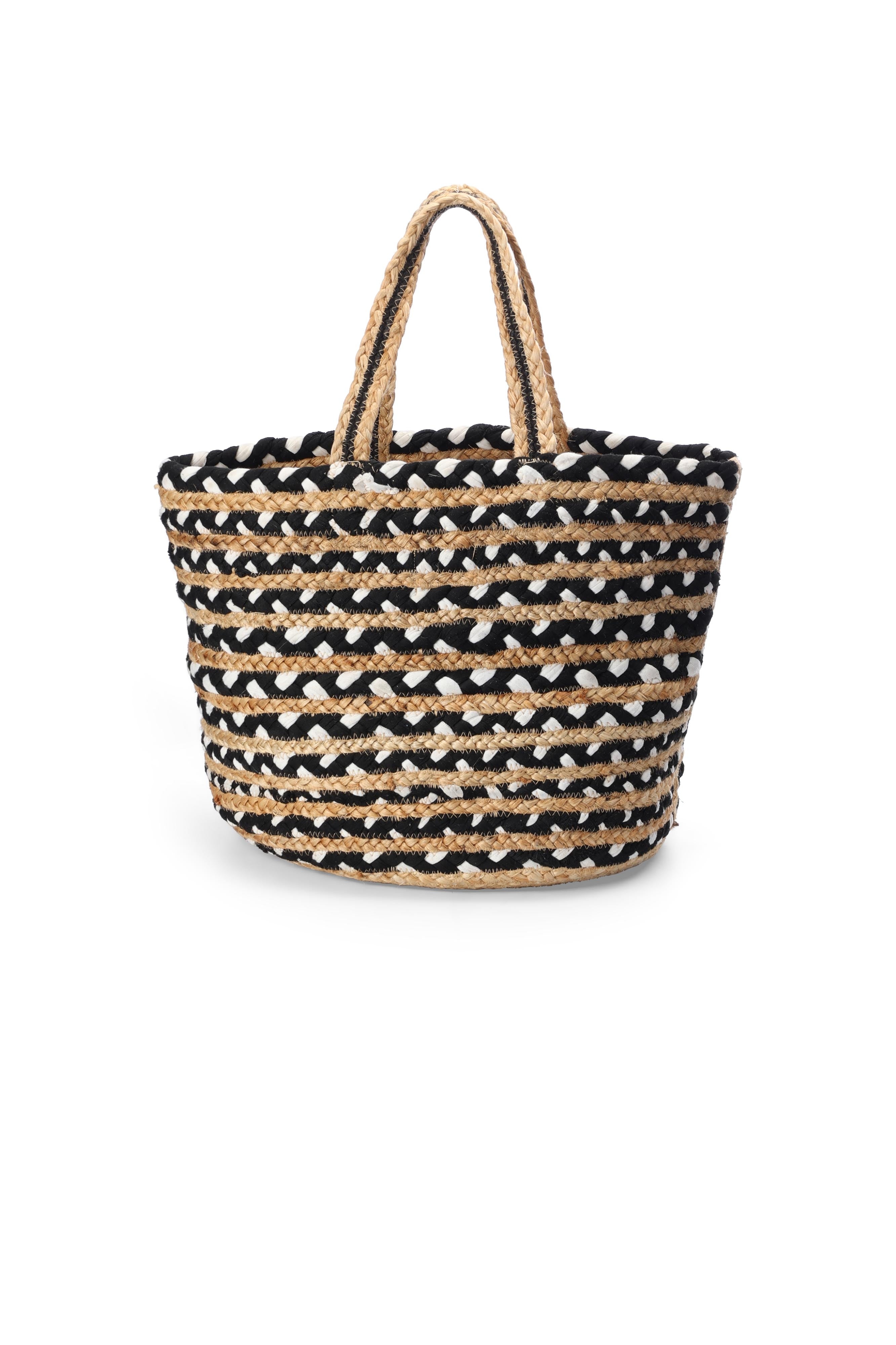 Panier en paille et coton tressé Julie Faume - seconde main