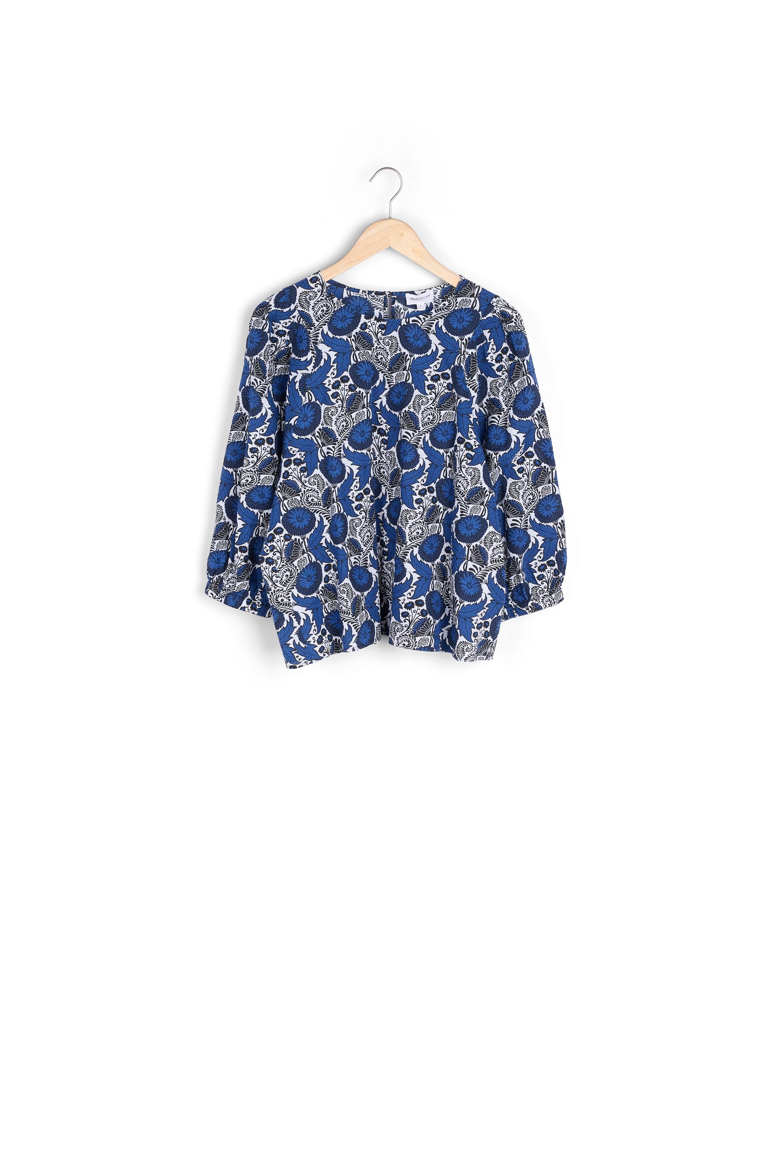 Blouse imprimée fleurie marine Loise Faume - seconde main