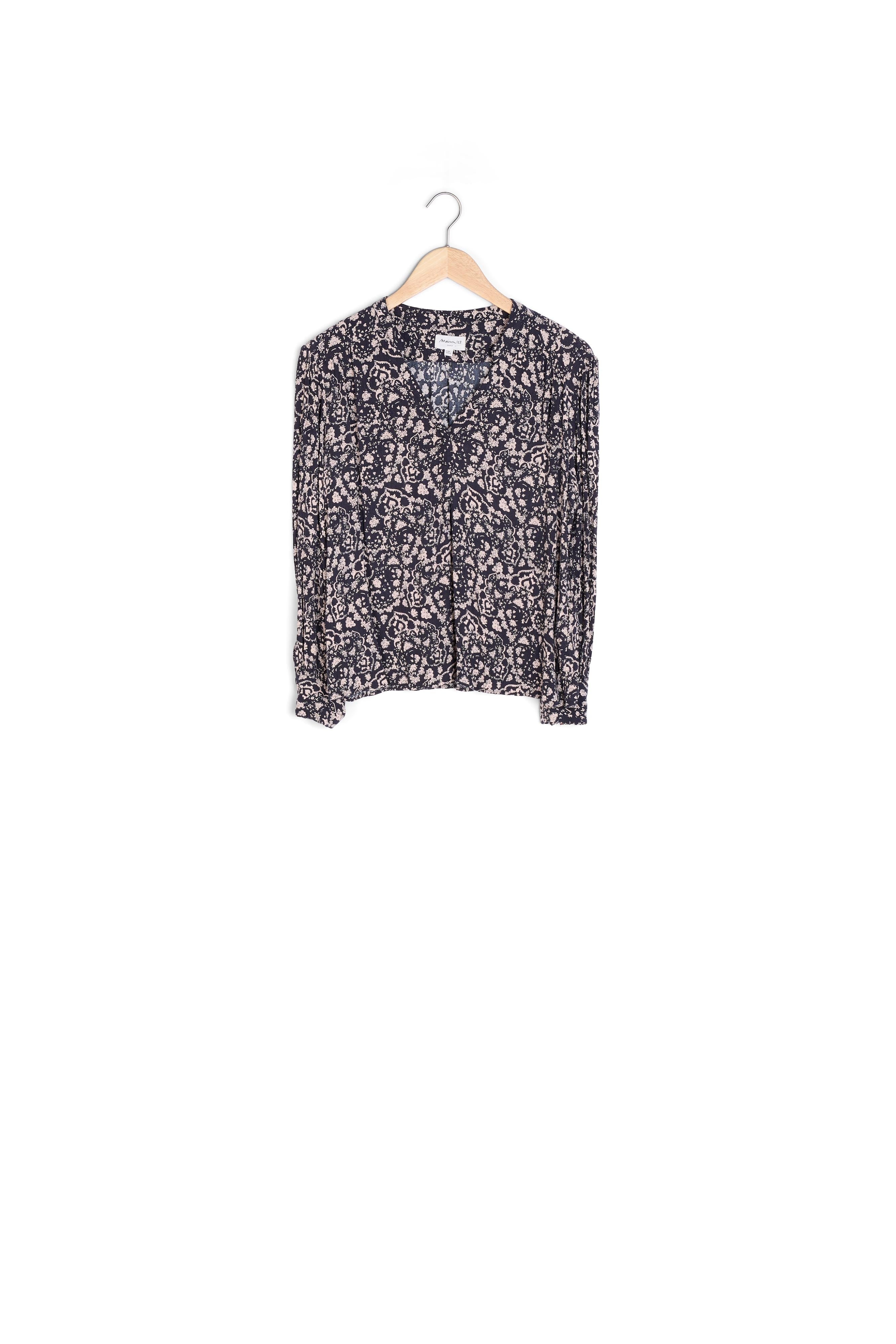 Blouse fluide imprimée noire Chlea Faume - seconde main