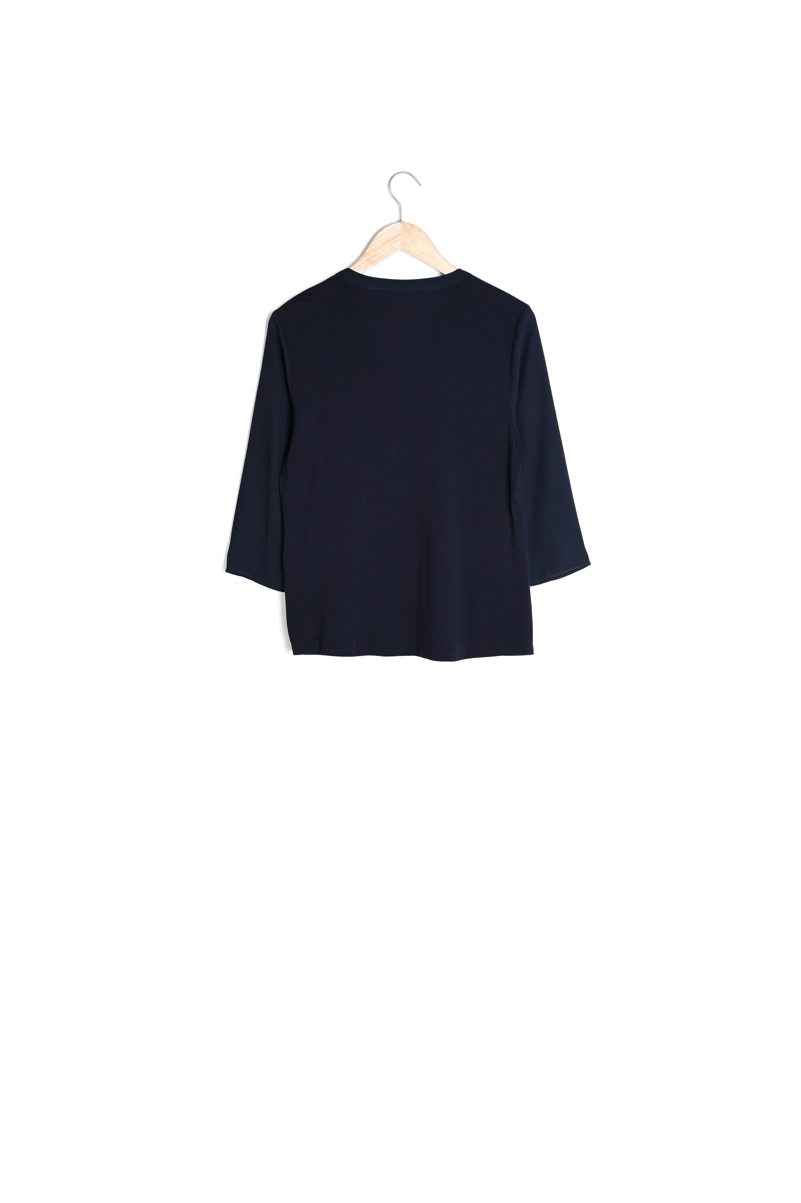 Blouse bi-matière marine Witney Faume - seconde main