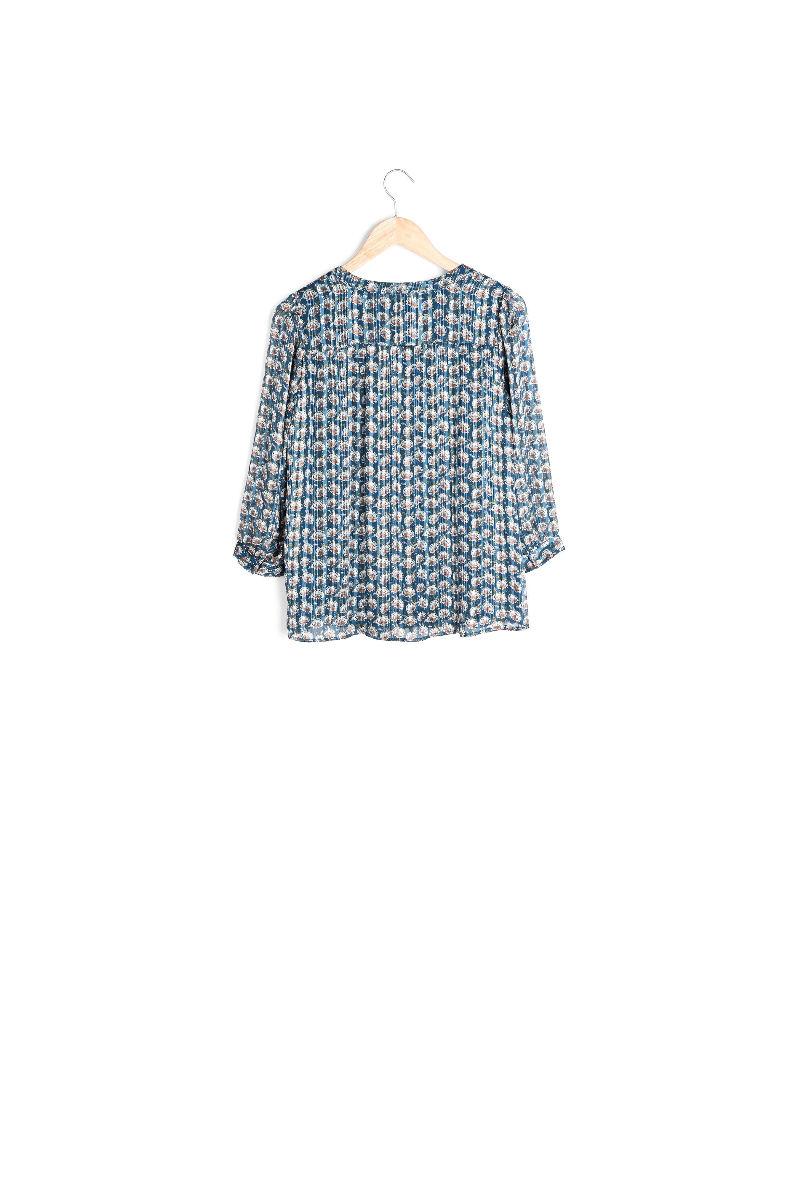 Blouse imprimée bleu Elsa Faume - seconde main