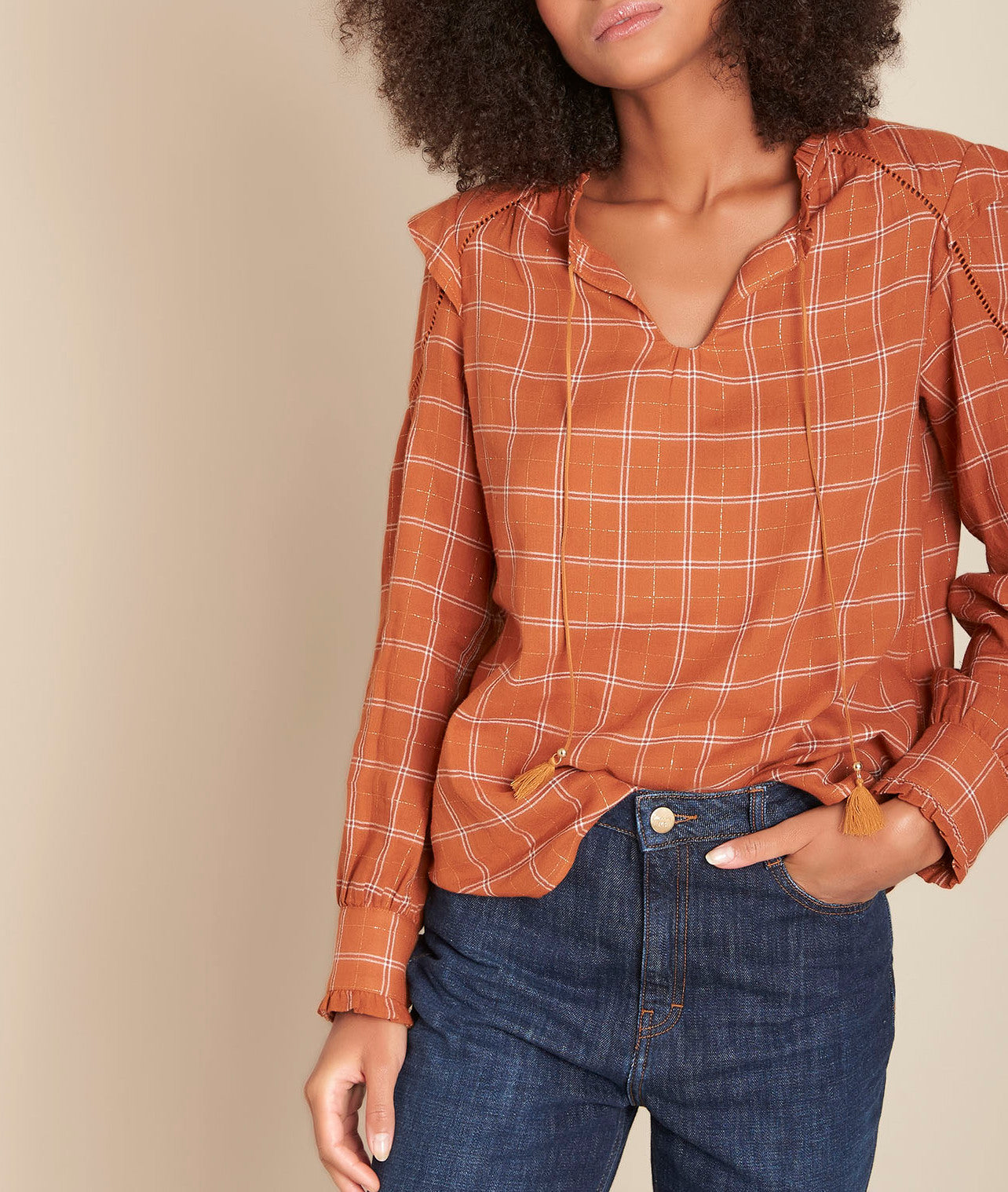 Blouse à carreaux Mado Faume - seconde main