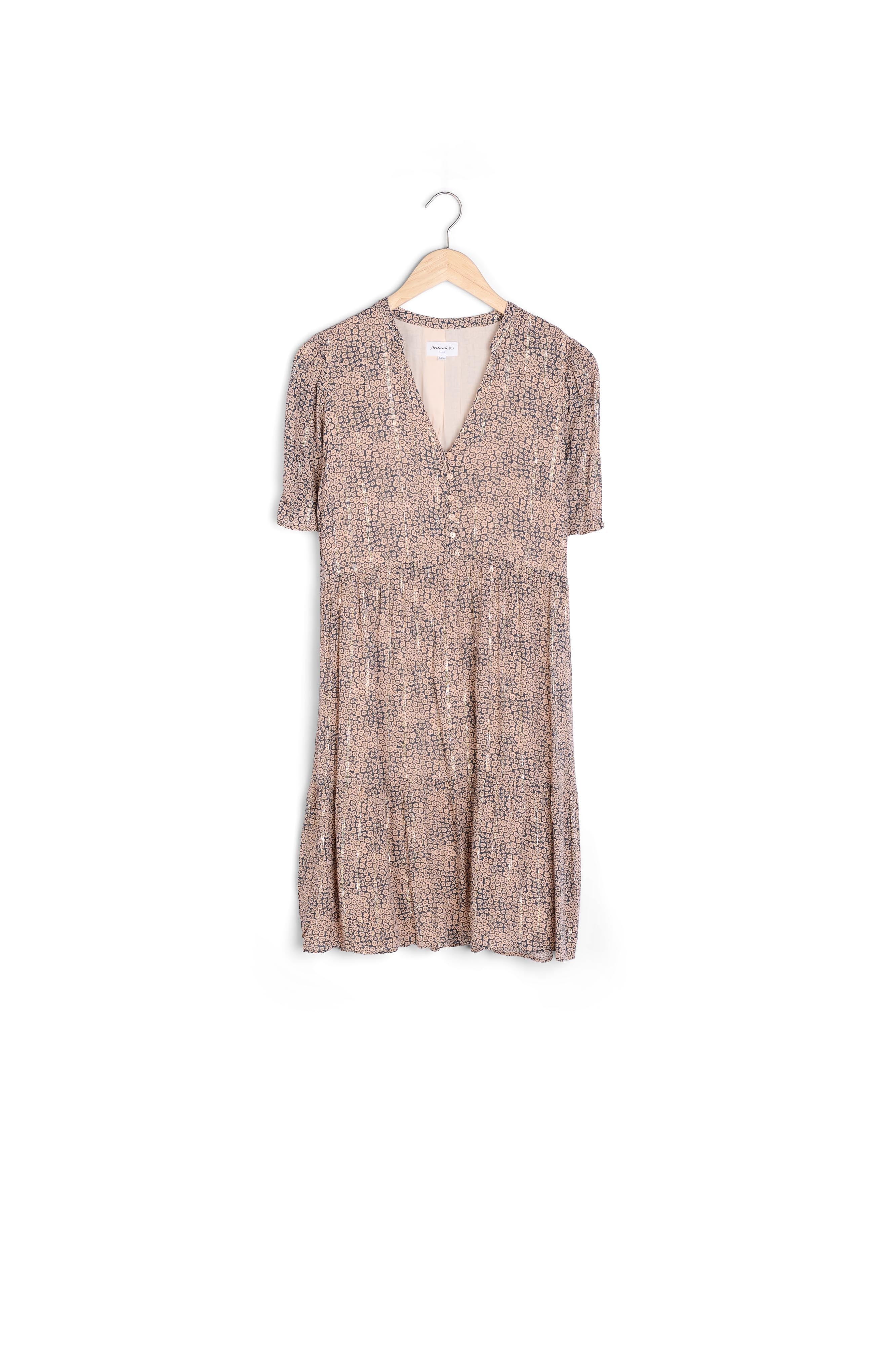 Robe courte imprimée beige Nara Faume - seconde main