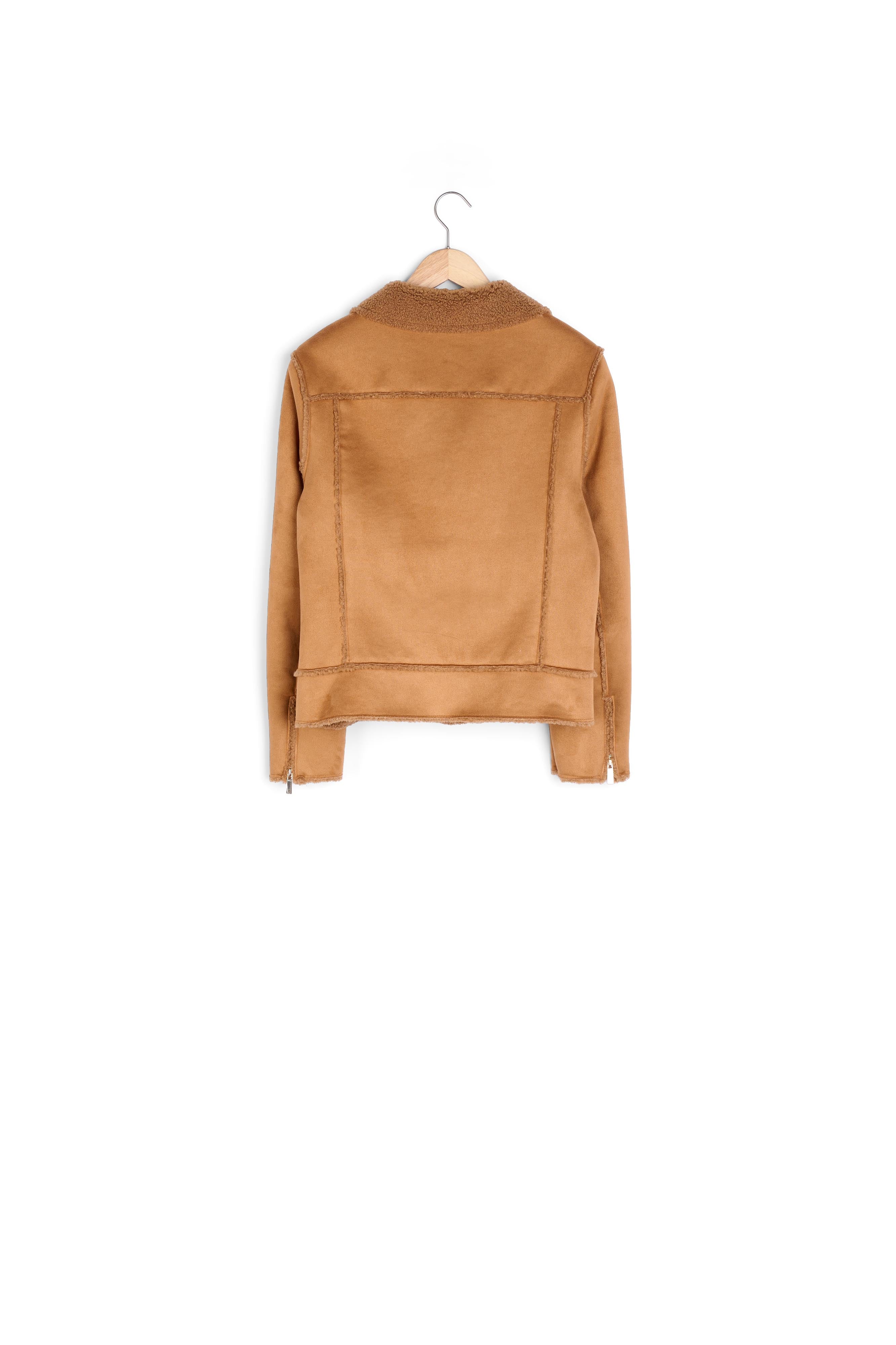 Blouson en fausse peau lainée camel Tommy Faume - seconde main