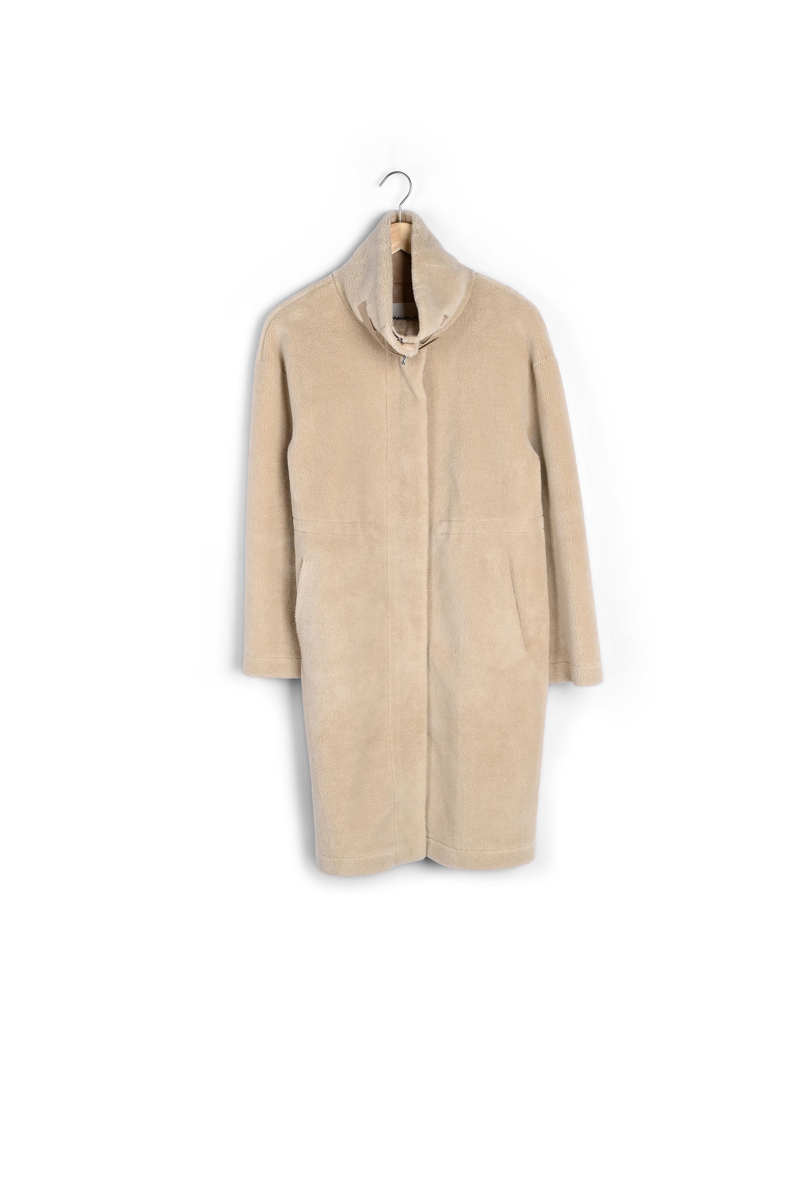 Manteau long effet peau retournée beige Marie Faume - seconde main