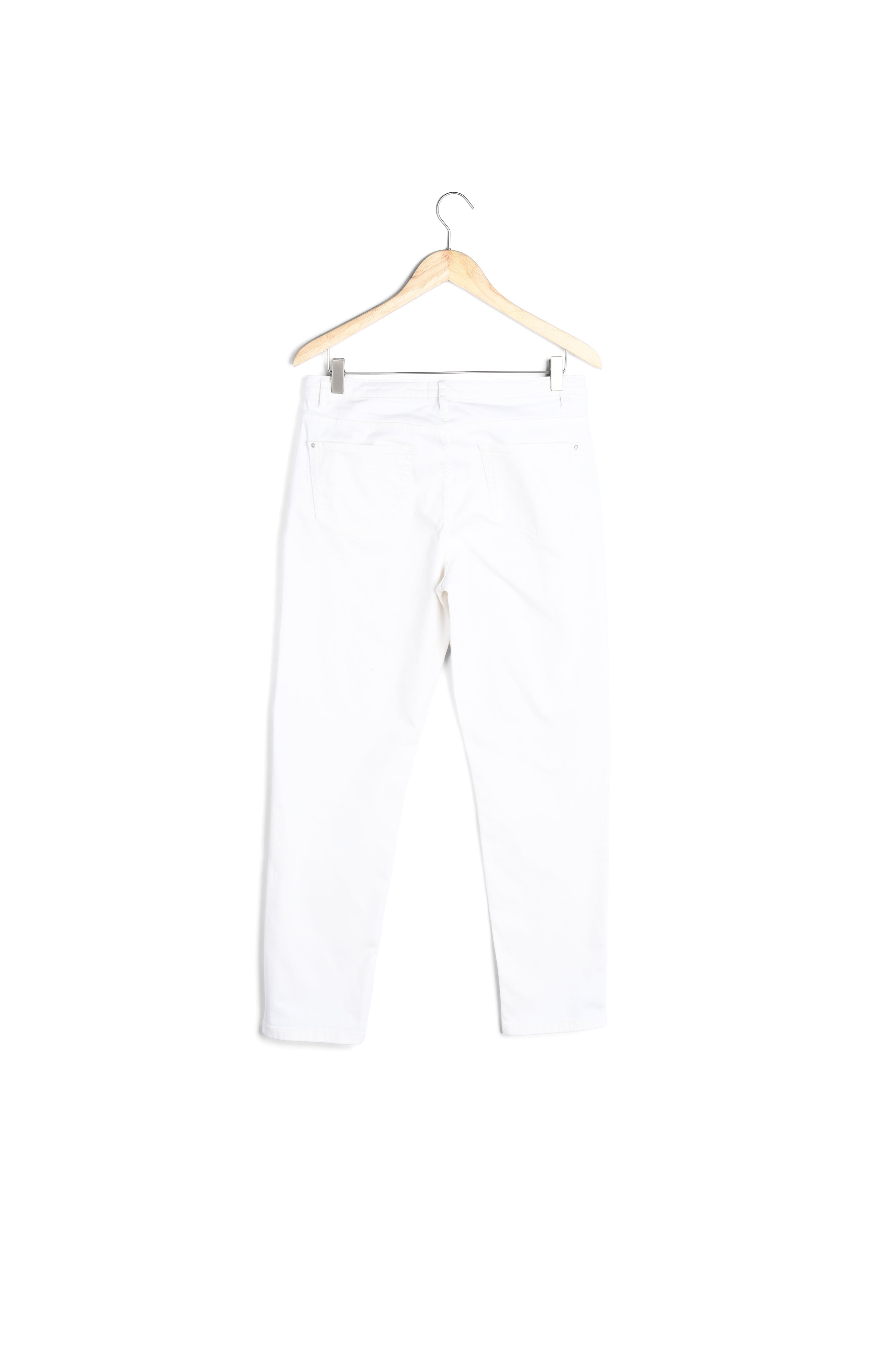 Jean blanc en coton blanc cassé Francis Faume - seconde main