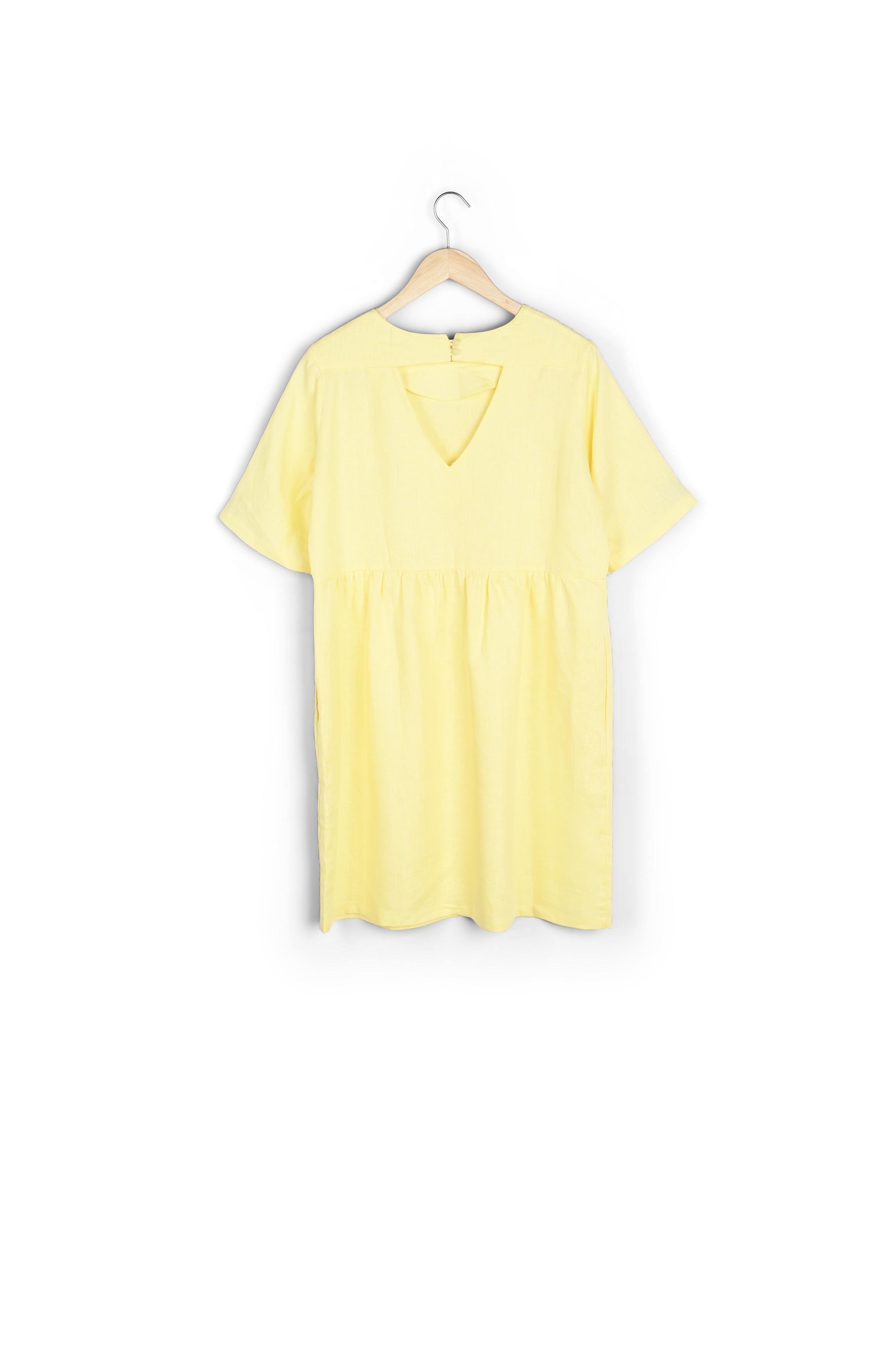 Robe courte en lin certifié jaune Latoya Faume - seconde main