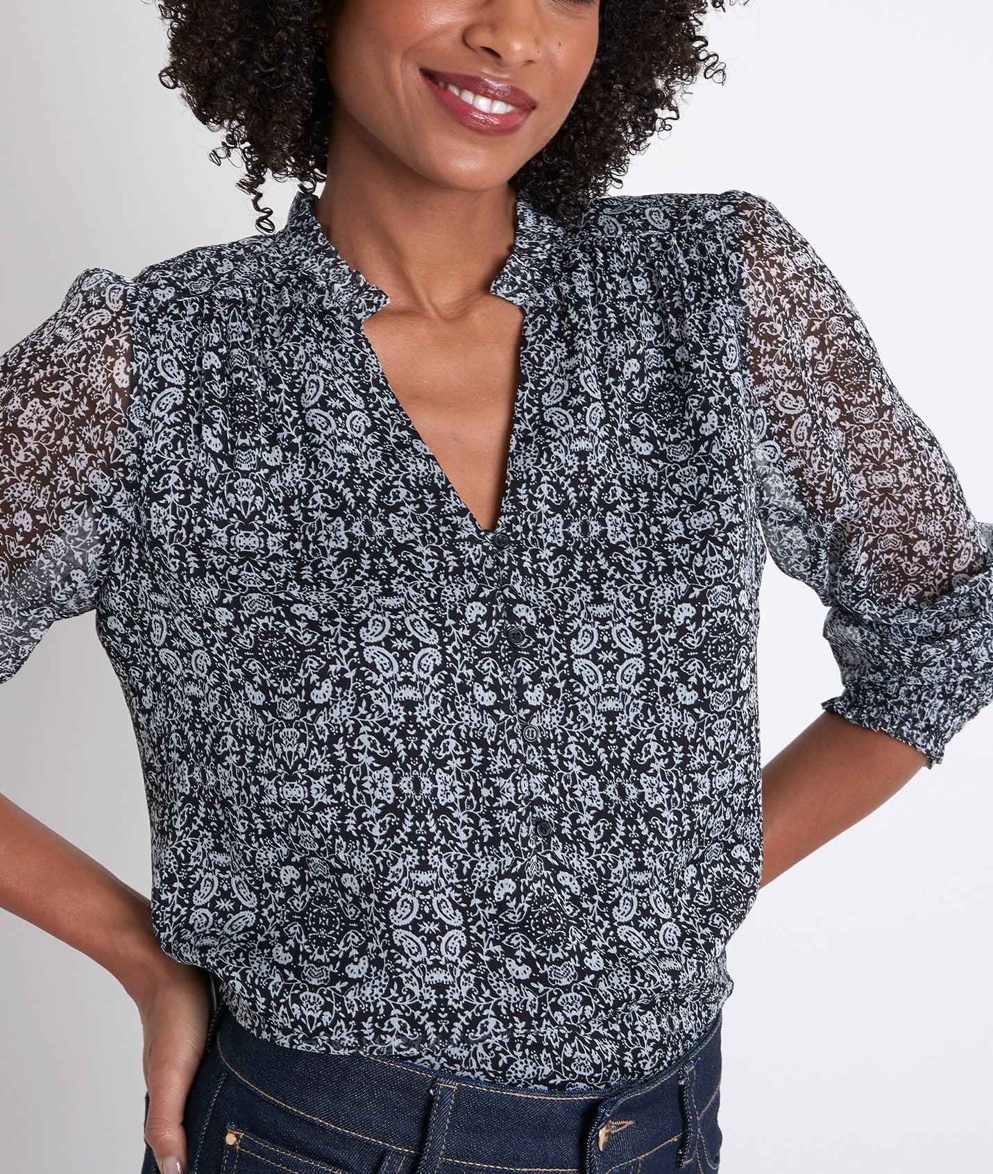 Blouse imprimé fleuri Jamie Faume - seconde main