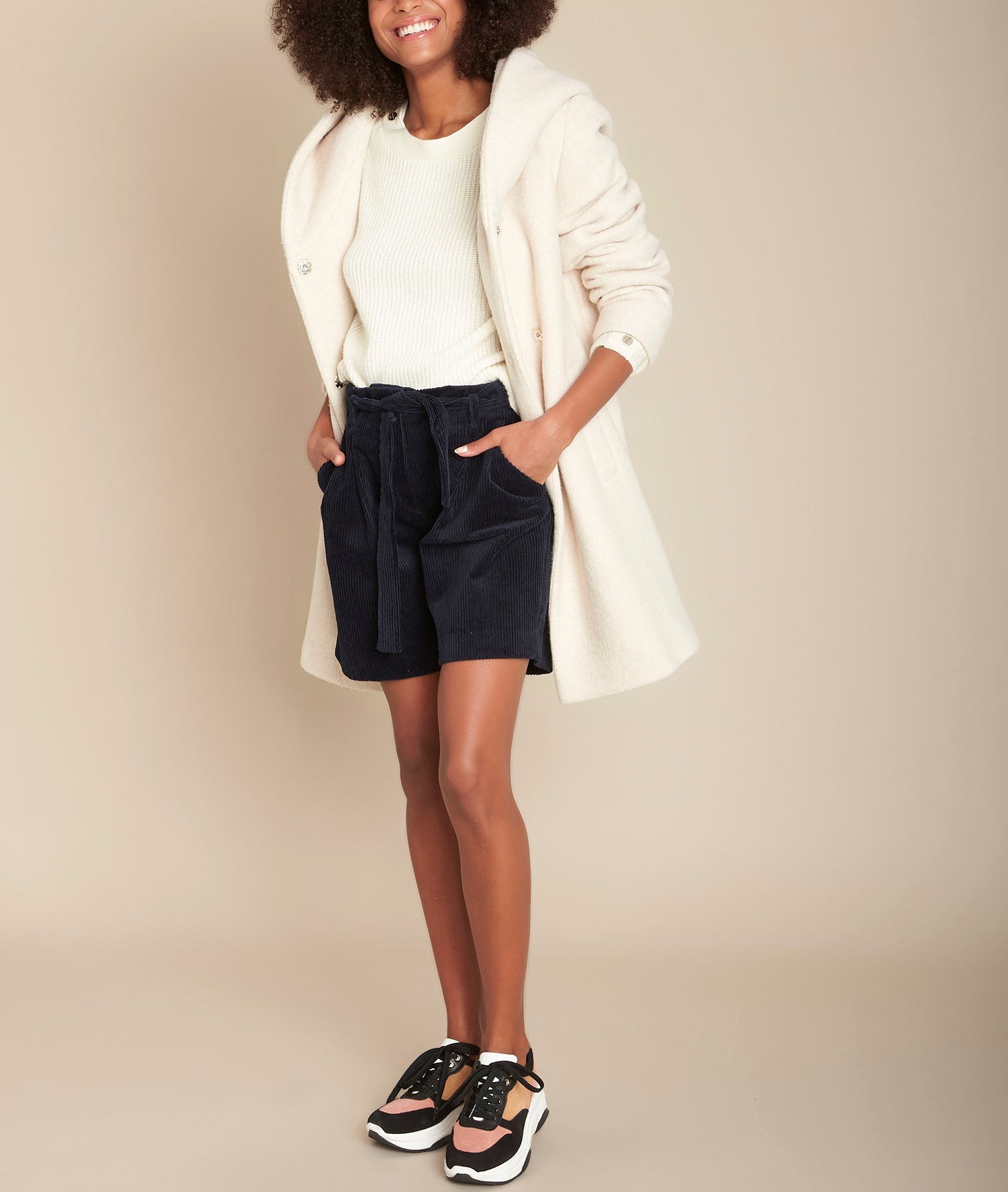 Short velours côtelé marine Ercol Faume - seconde main