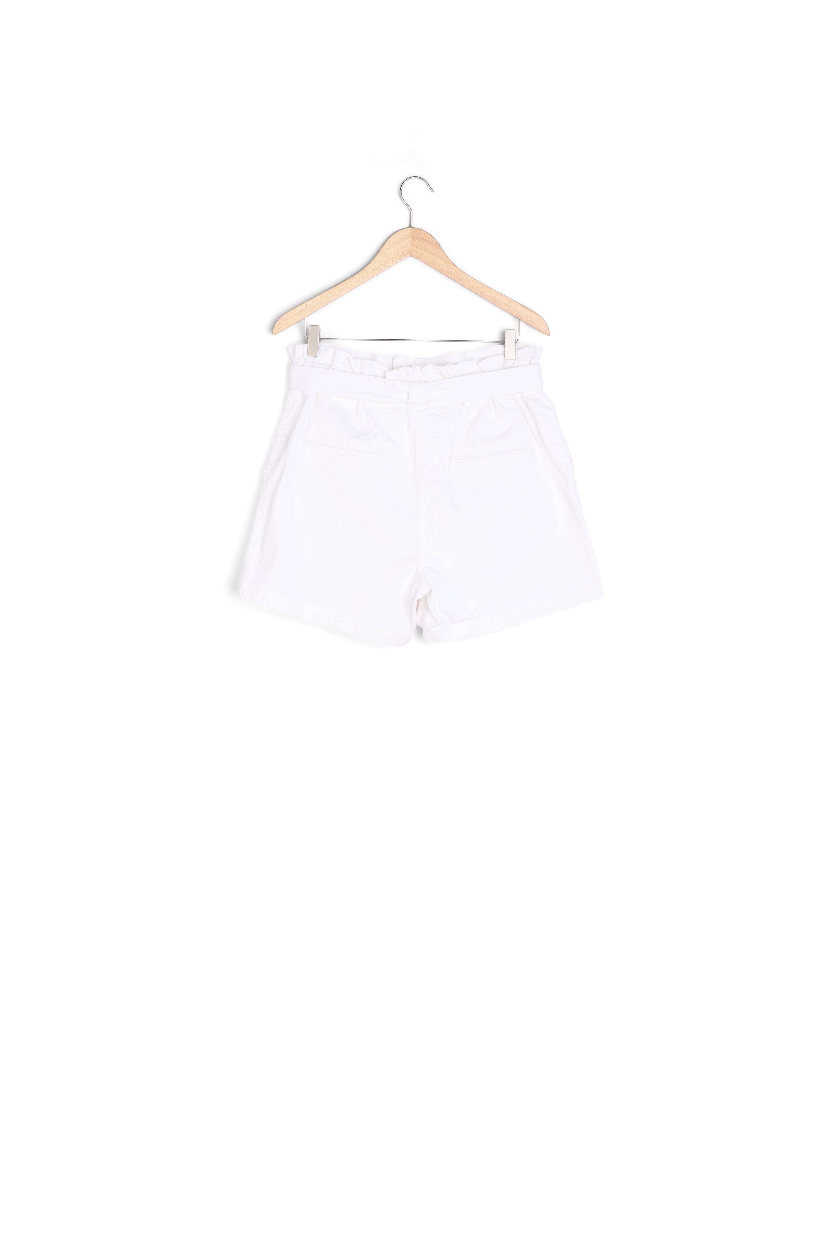 Short paper bag ceinturé en coton blush Beverly Faume - seconde main