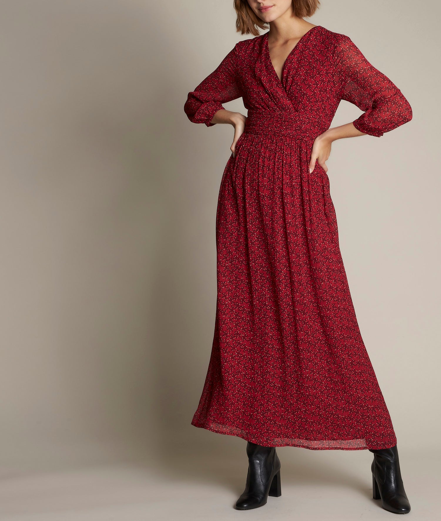 Robe longue imprimée Claudine Faume - seconde main