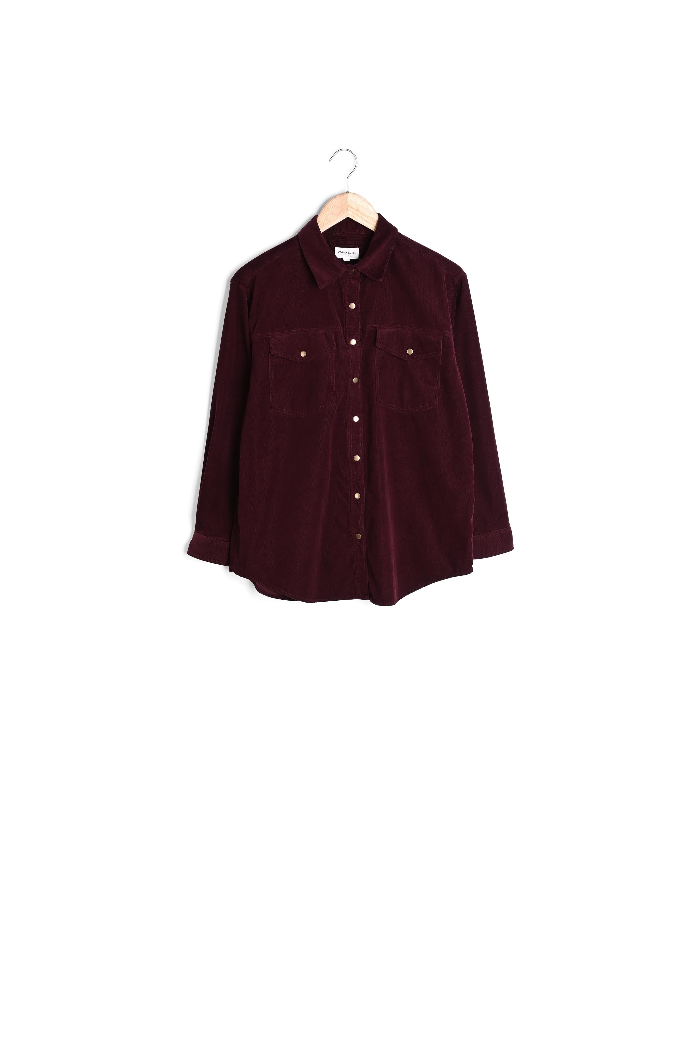 Chemise en velours bordeaux Chimene Faume - seconde main