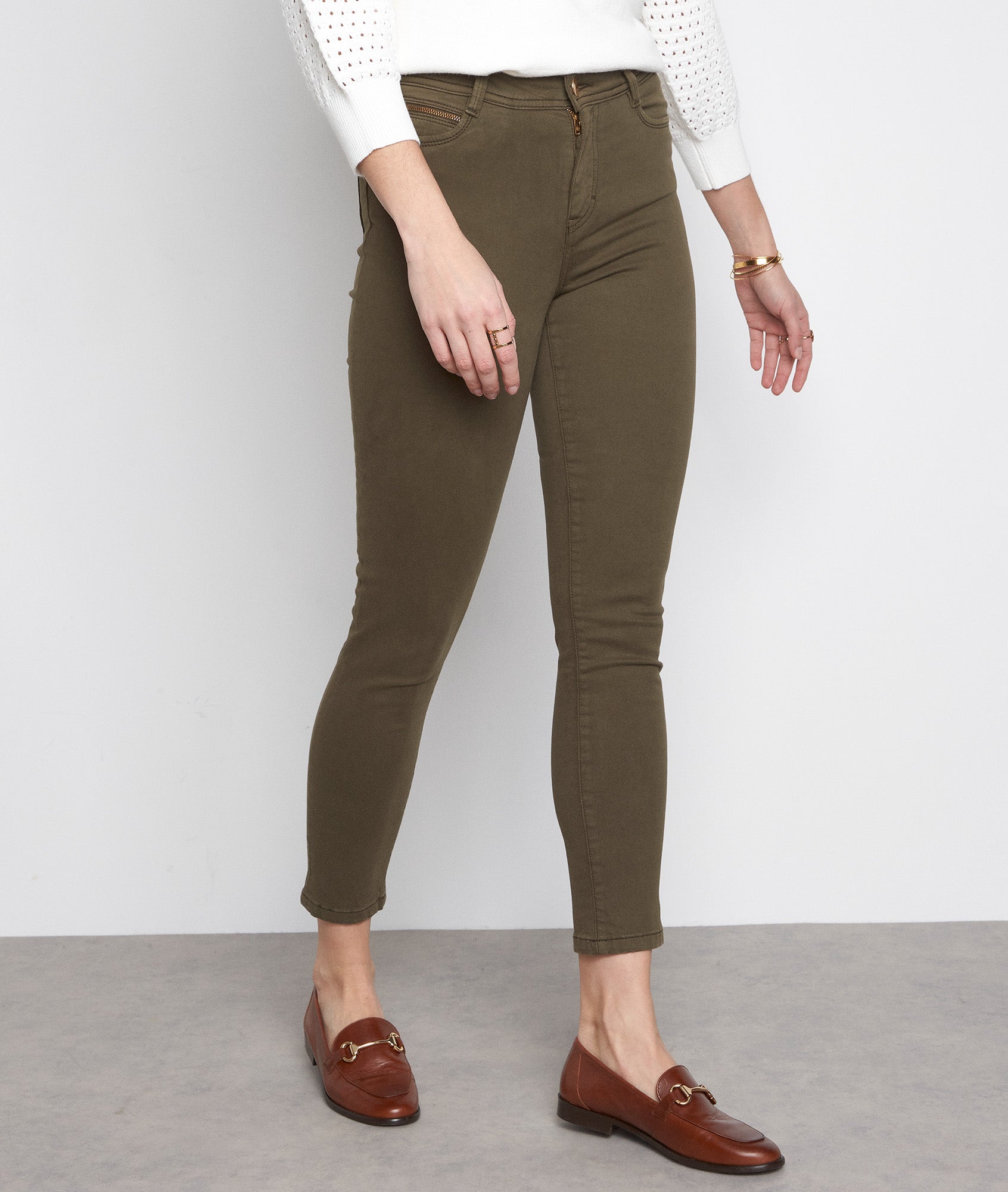 Slim en coton mélangé kaki Sultan Faume - seconde main