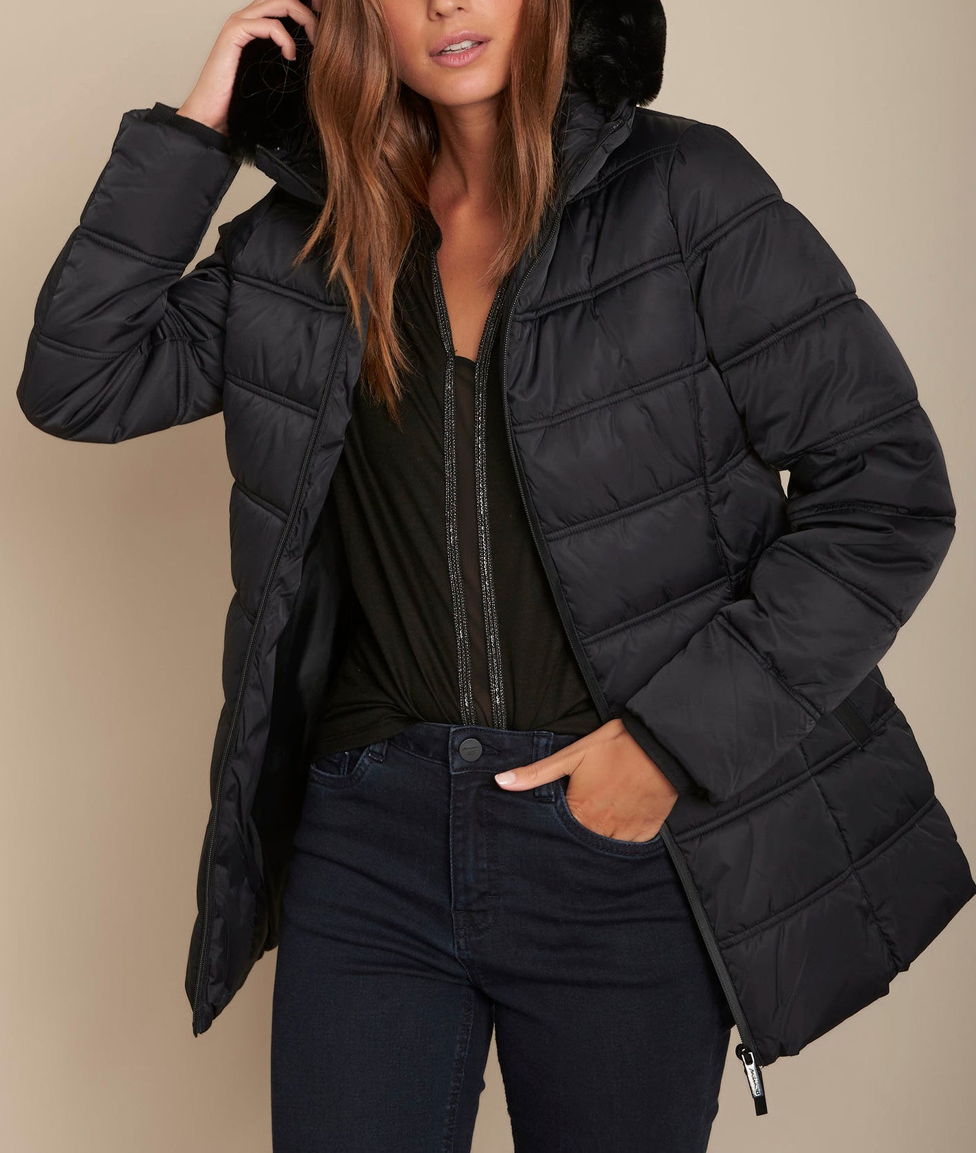 Doudoune courte noire Sorona® Dupont™ Lisy Faume - seconde main