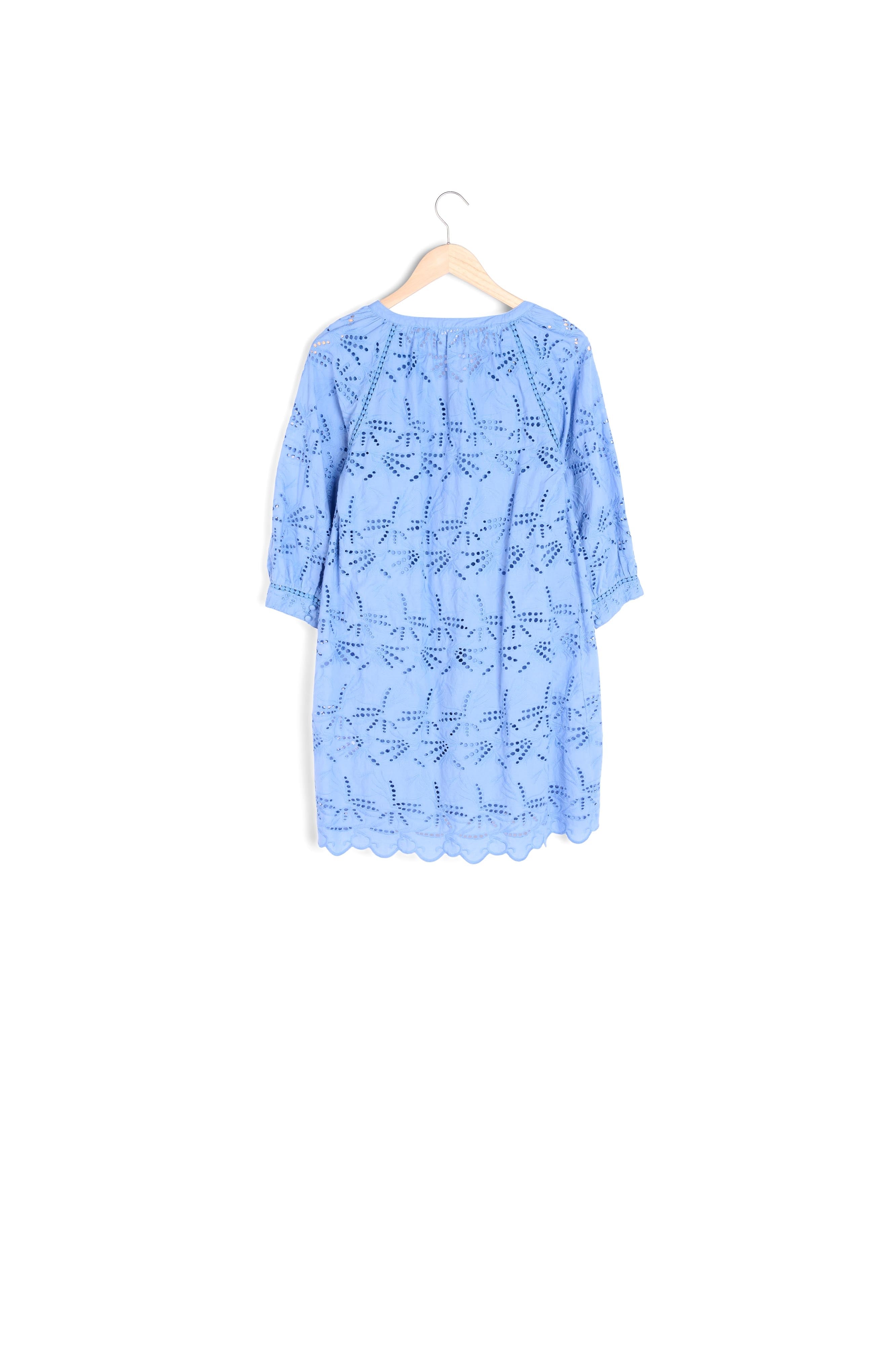 Robe en coton brodé bleu Coco Faume - seconde main