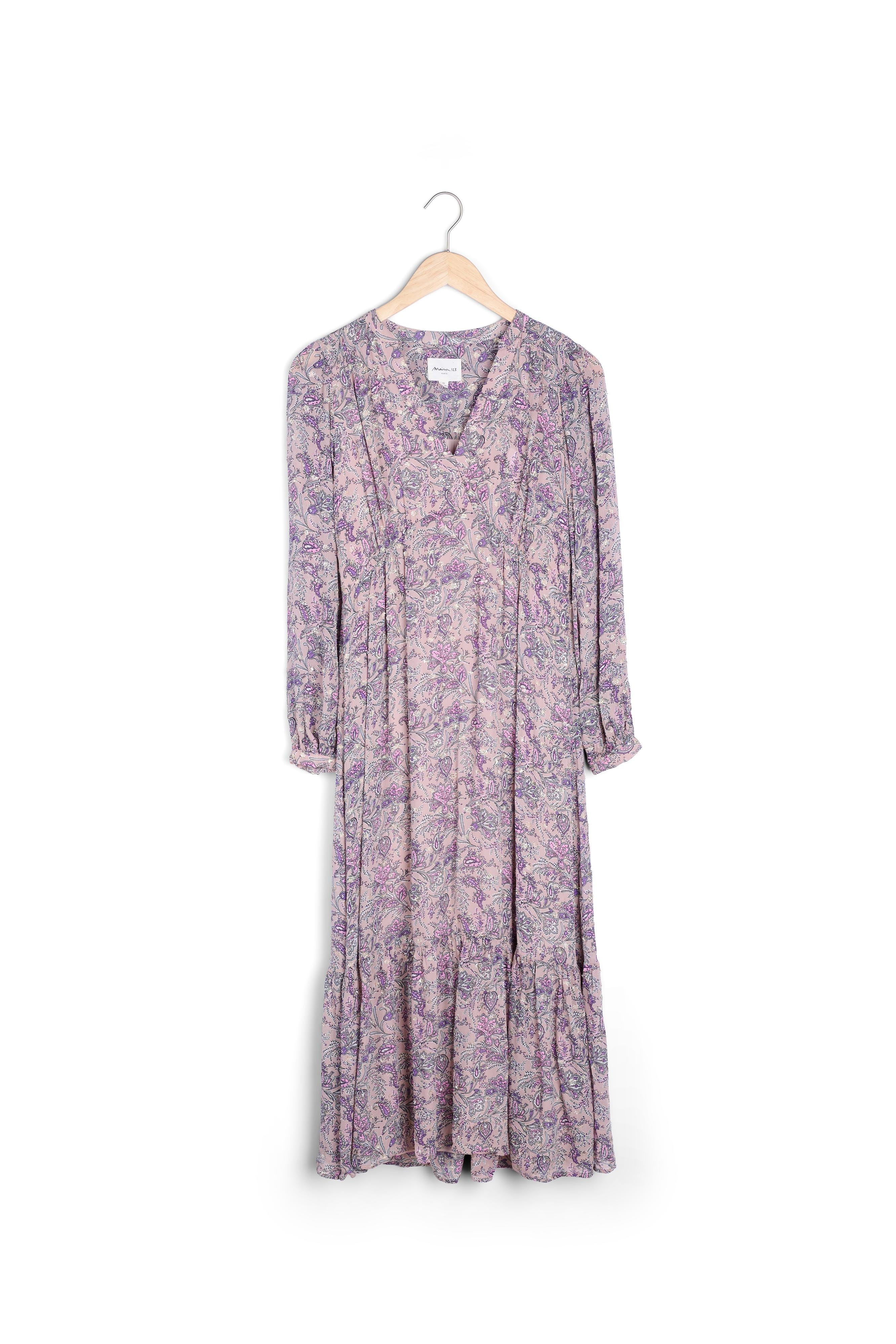 Robe mauve imprimé fleuri Mina Faume - seconde main