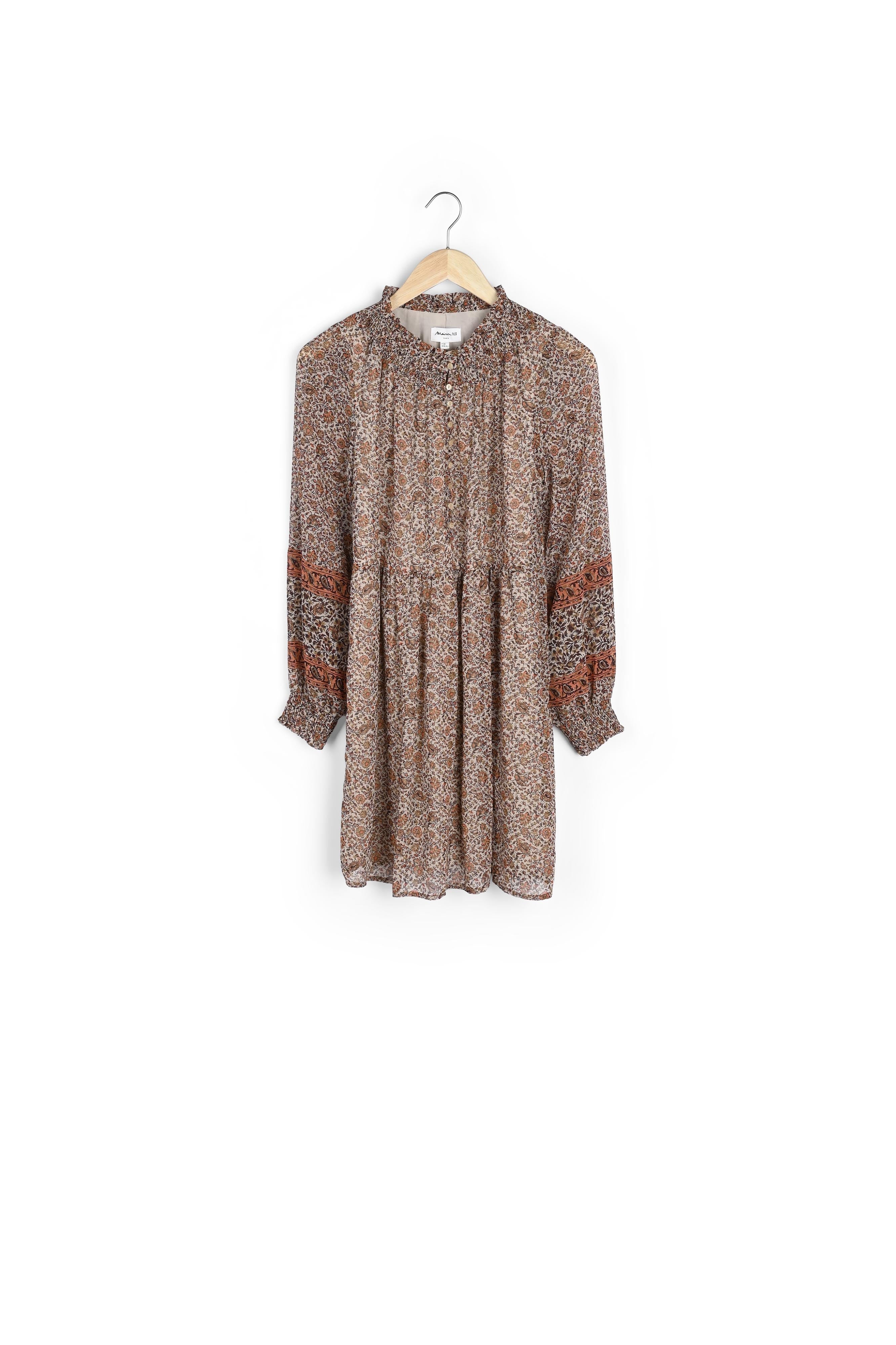 Robe courte imprimée vieux rose Sharon Faume - seconde main