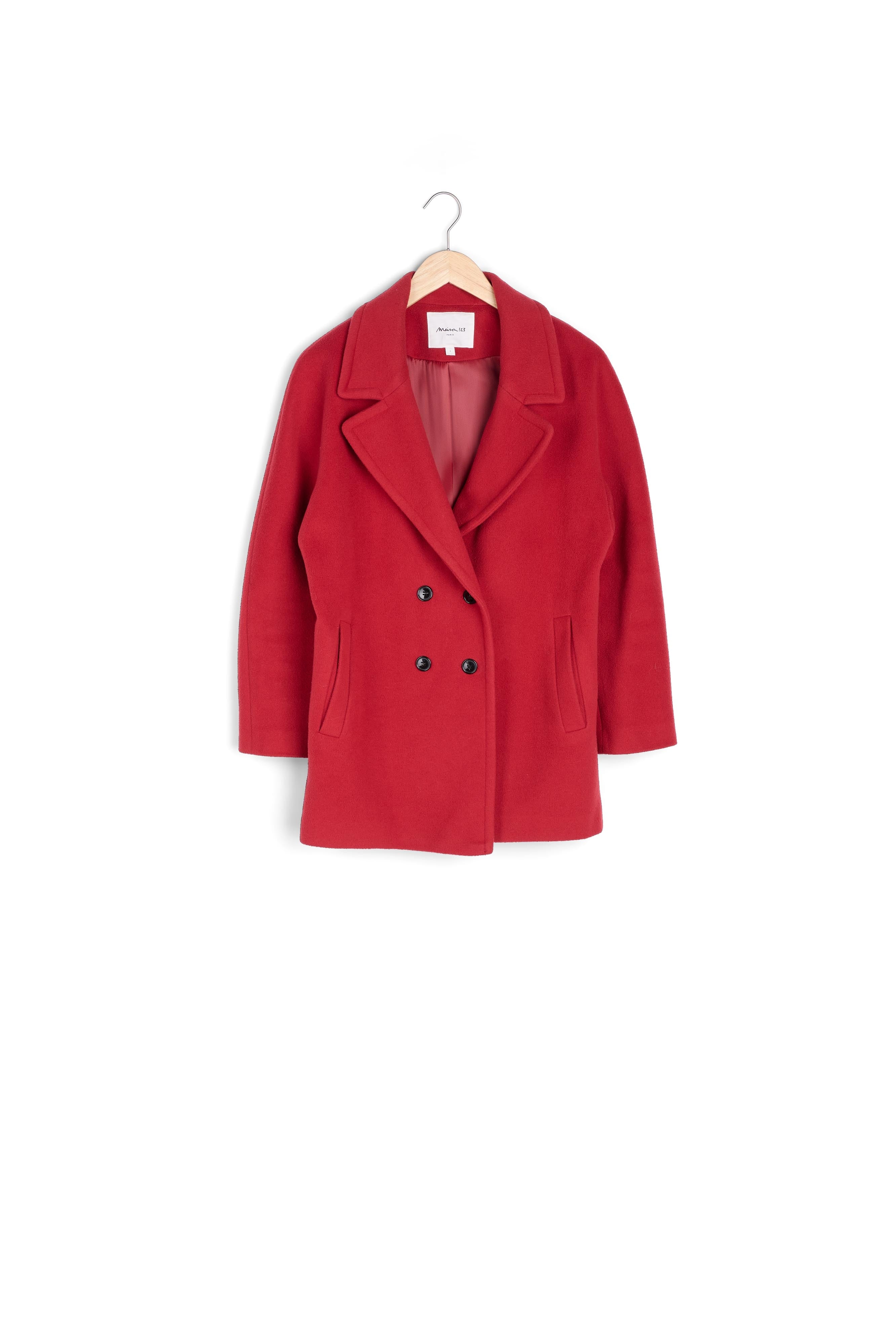 Manteau en laine mélangée tomette Joy Faume - seconde main