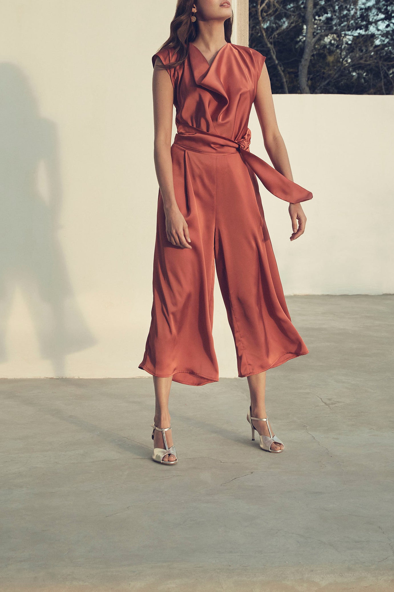 Combinaison rouille fluide satinée Holy Faume - seconde main