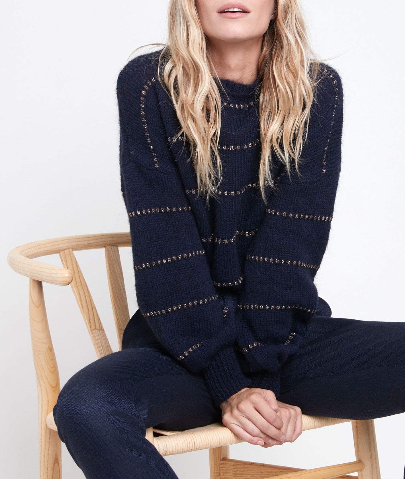 Pull rayé pailleté Riviere Faume - seconde main