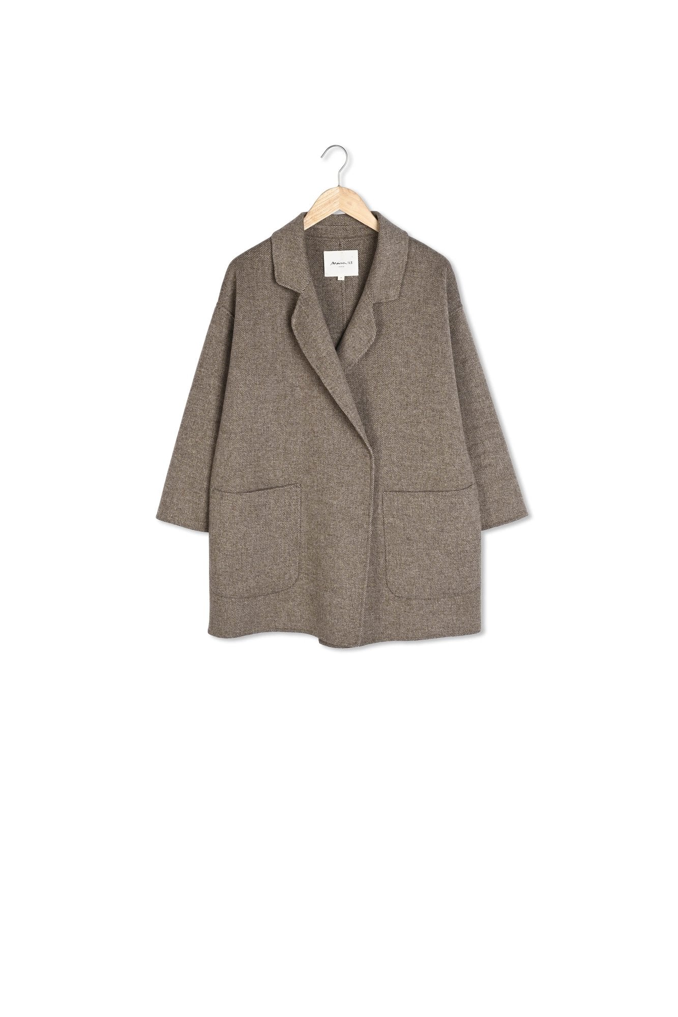 Manteau en laine mi-long taupe foncé Mado Faume - seconde main