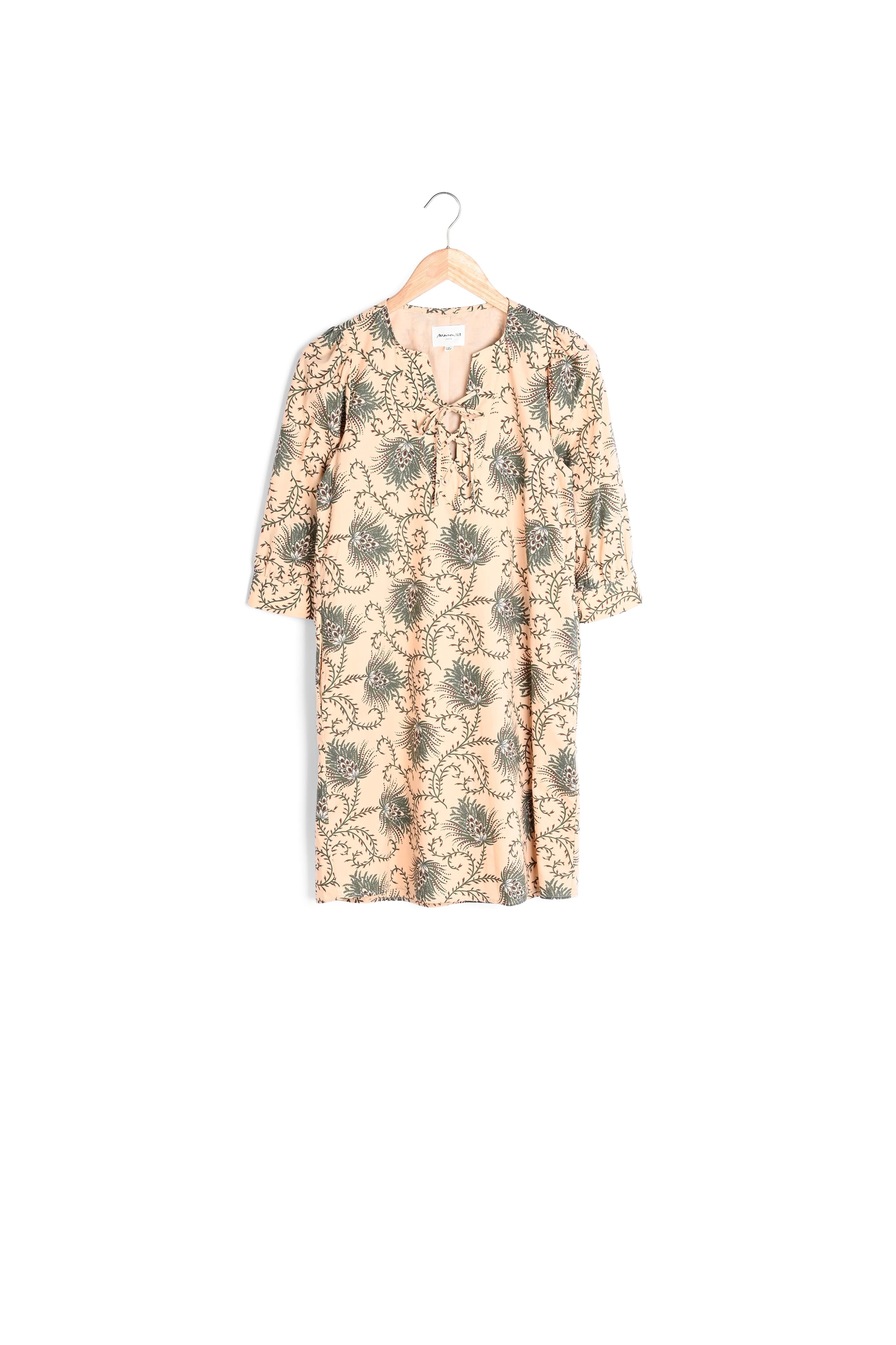 Robe droite en coton imprimé kaki Sherazade Faume - seconde main