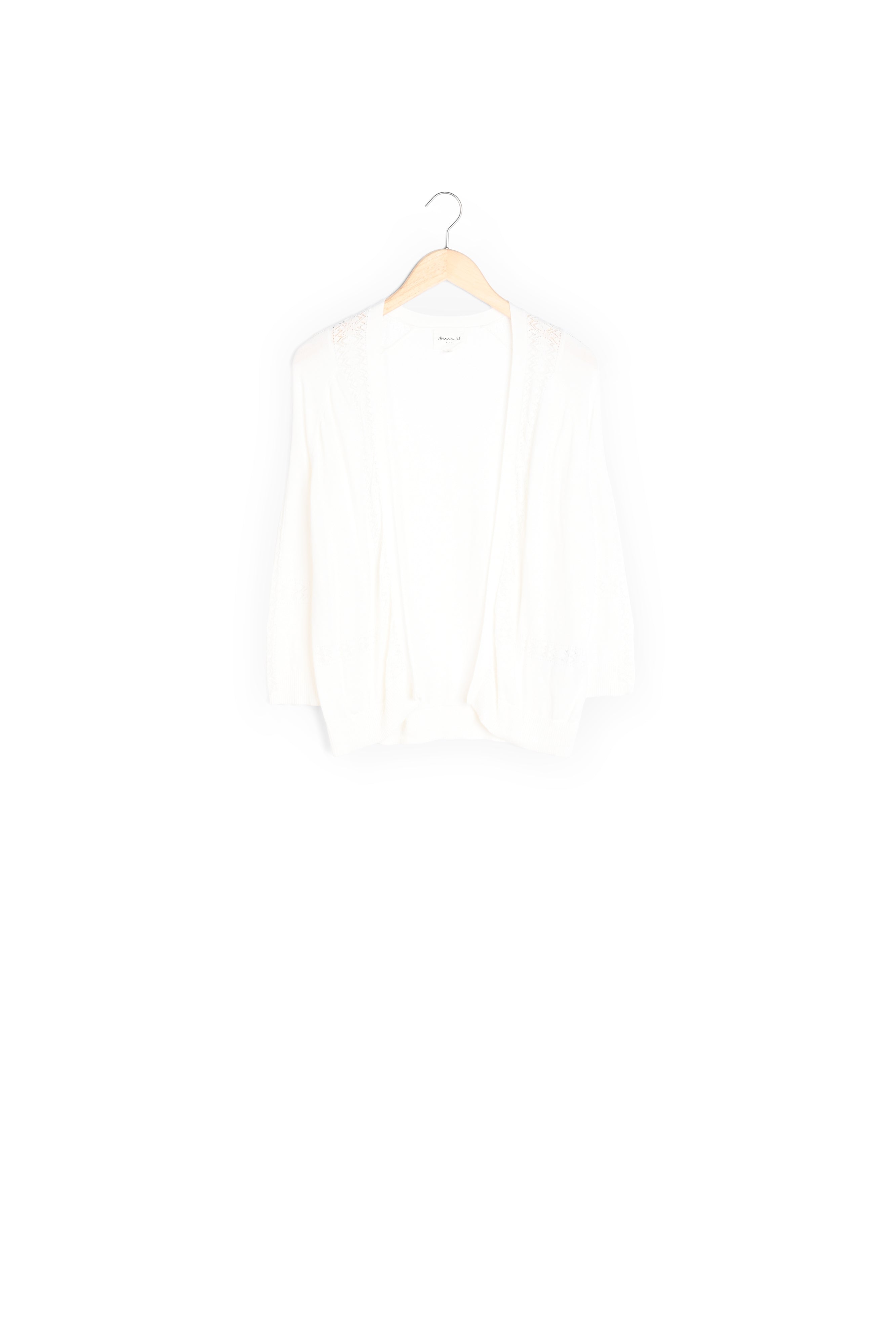 Gilet en maille ajourée écru Foly Faume - seconde main