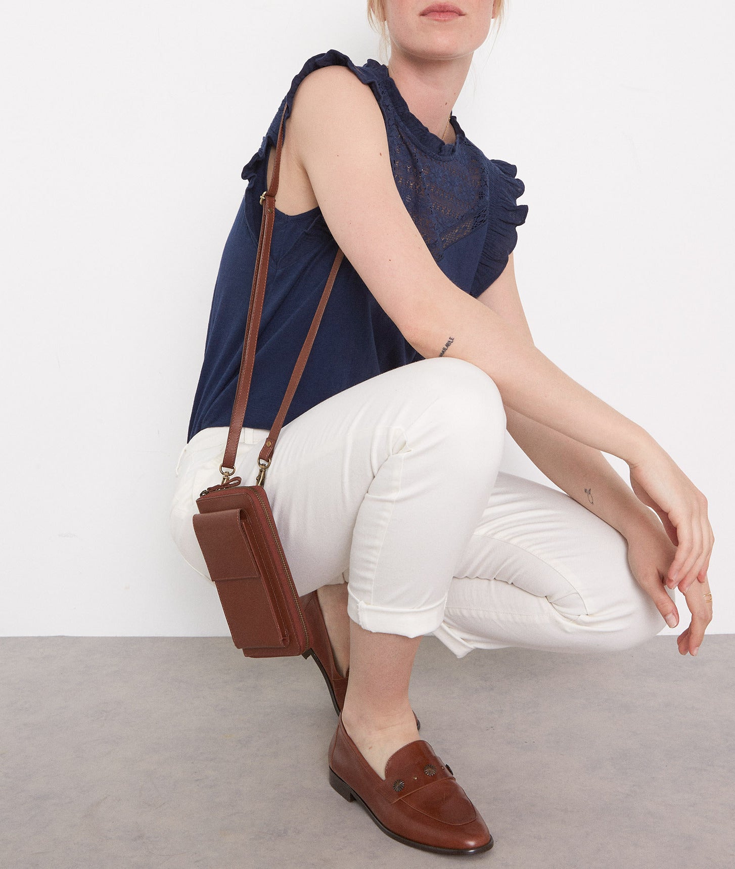 Jean blanc en coton blanc cassé Francis Faume - seconde main