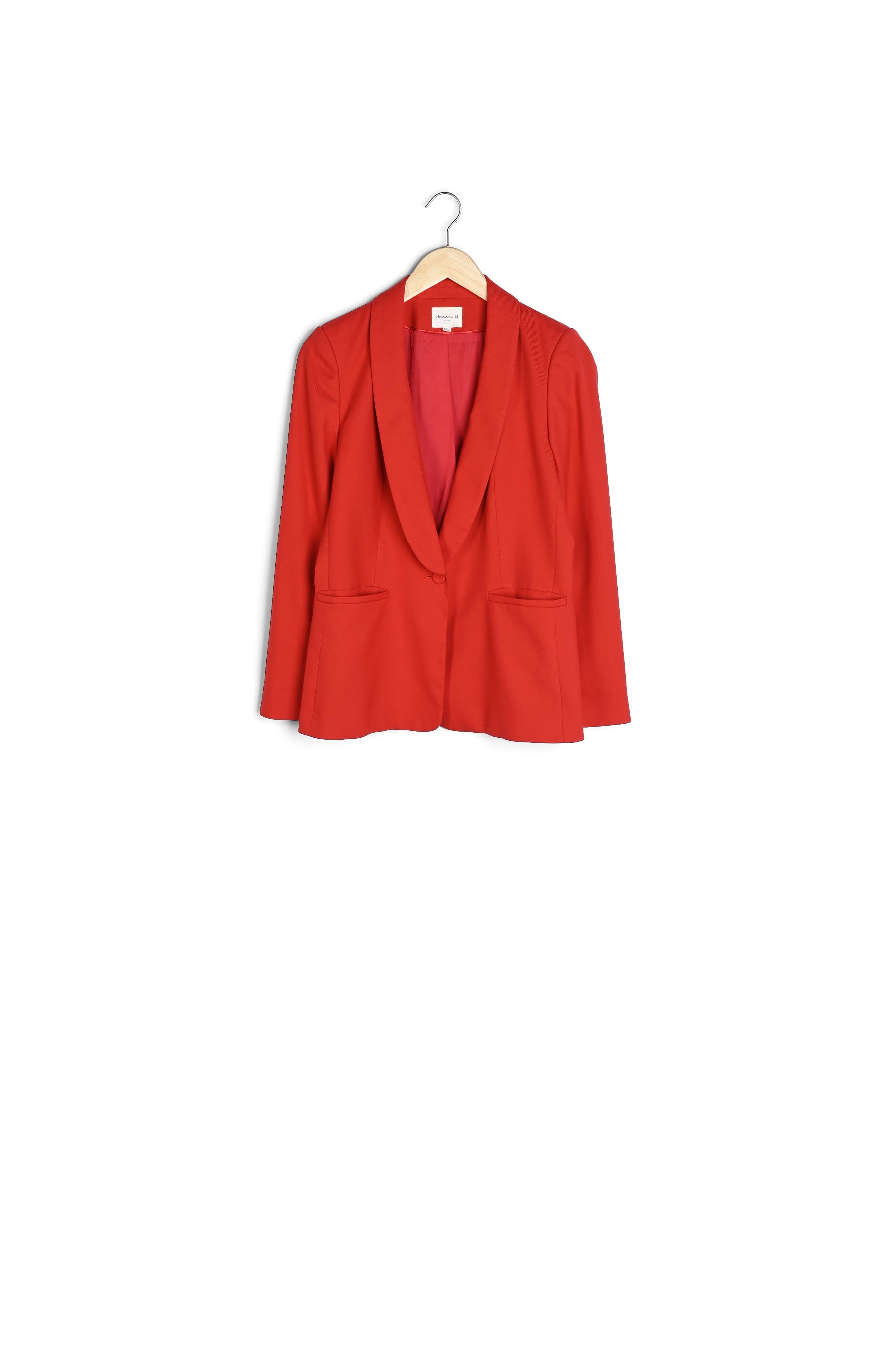 Veste rouge col tailleur Bianca Faume - seconde main