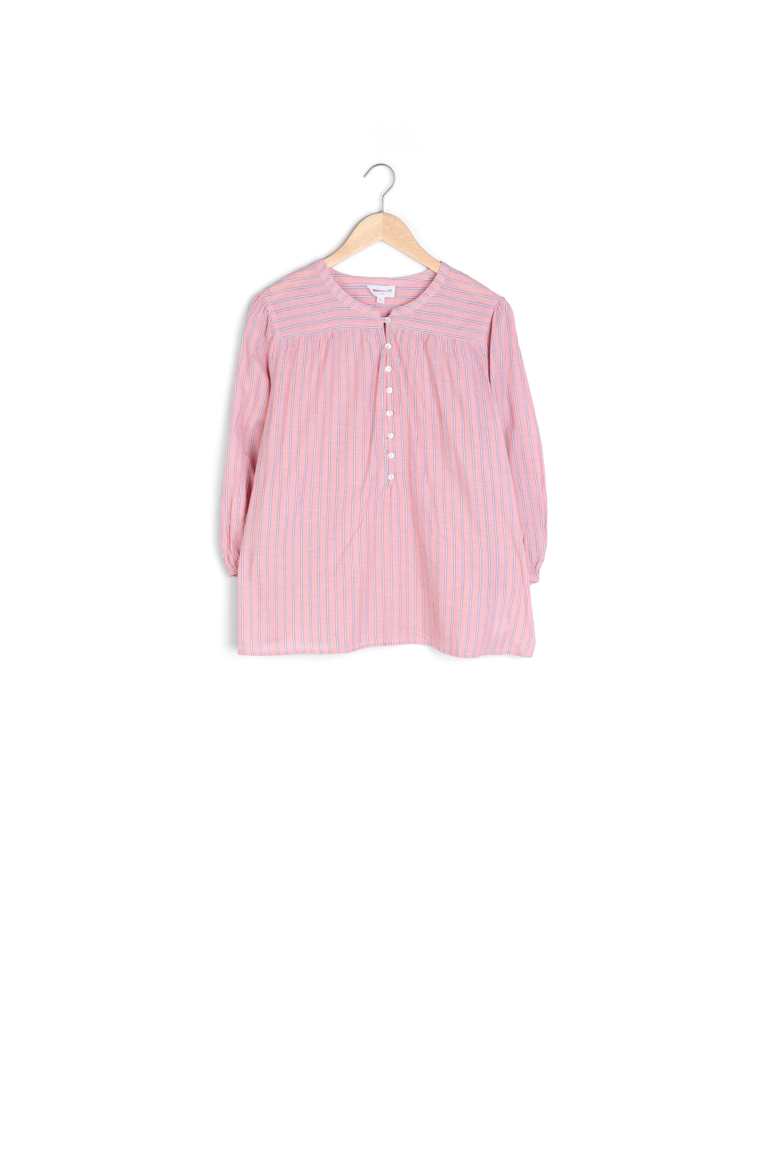 Blouse en coton à rayures rose Lulu Faume - seconde main