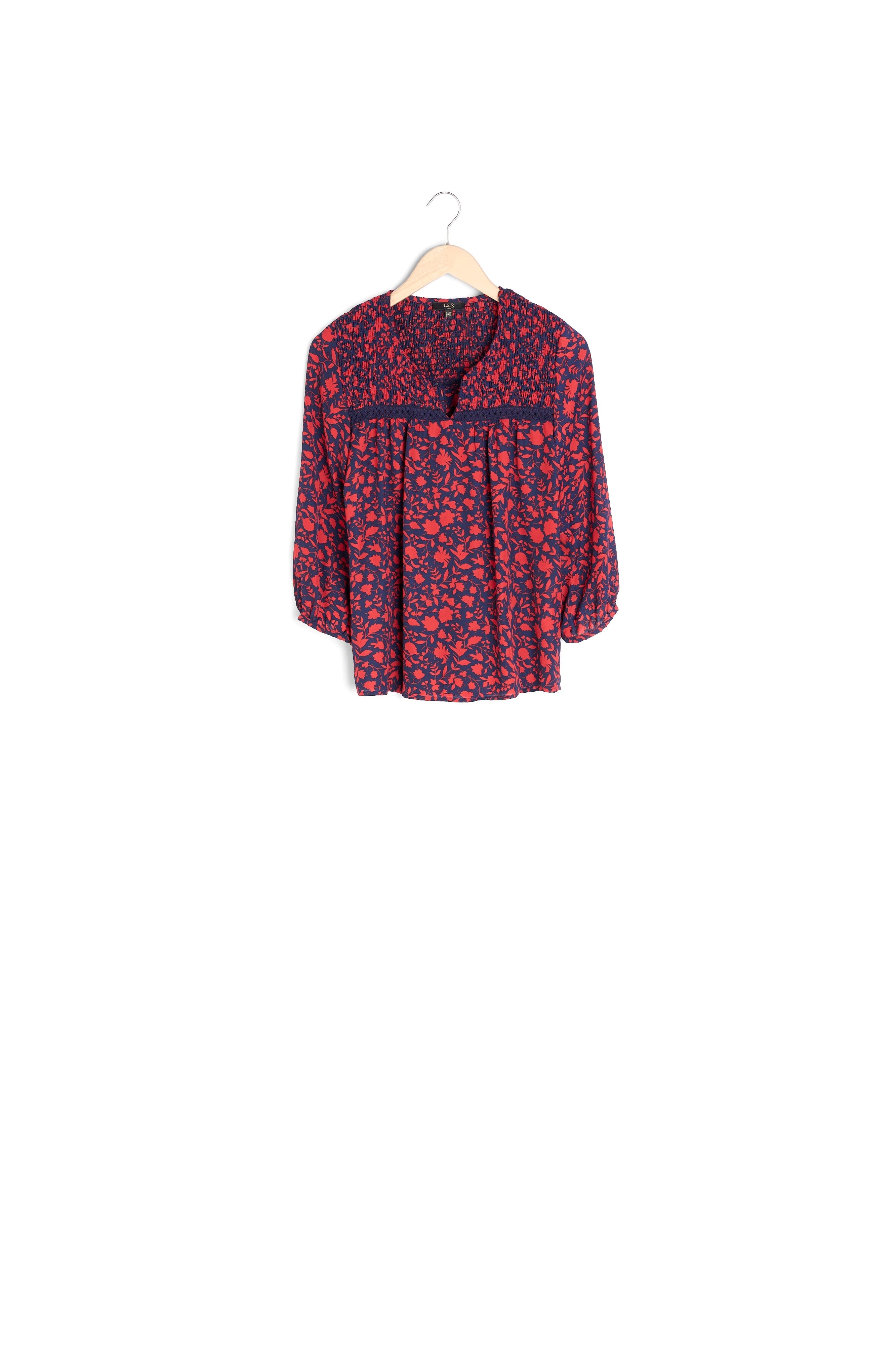 Blouse rouge imprimée Vitae Faume - seconde main
