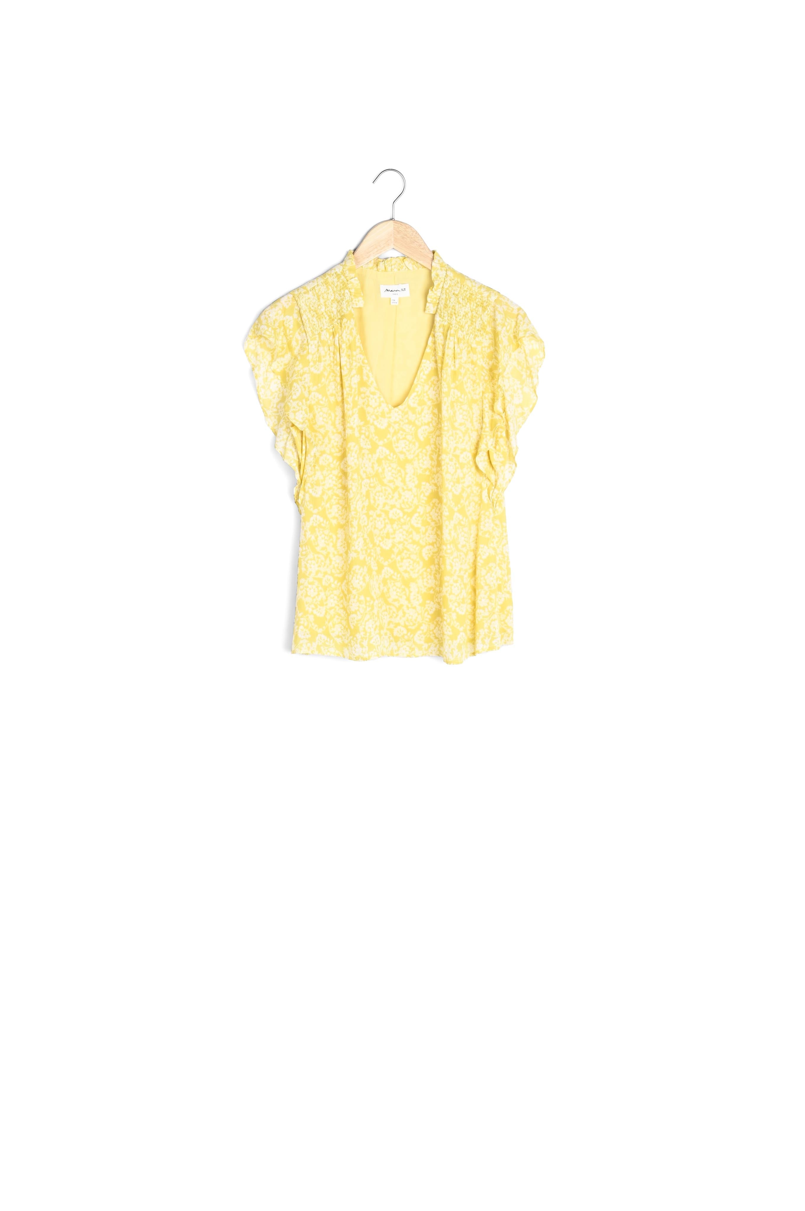 Blouse sans manches imprimée jaune Alexis Faume - seconde main