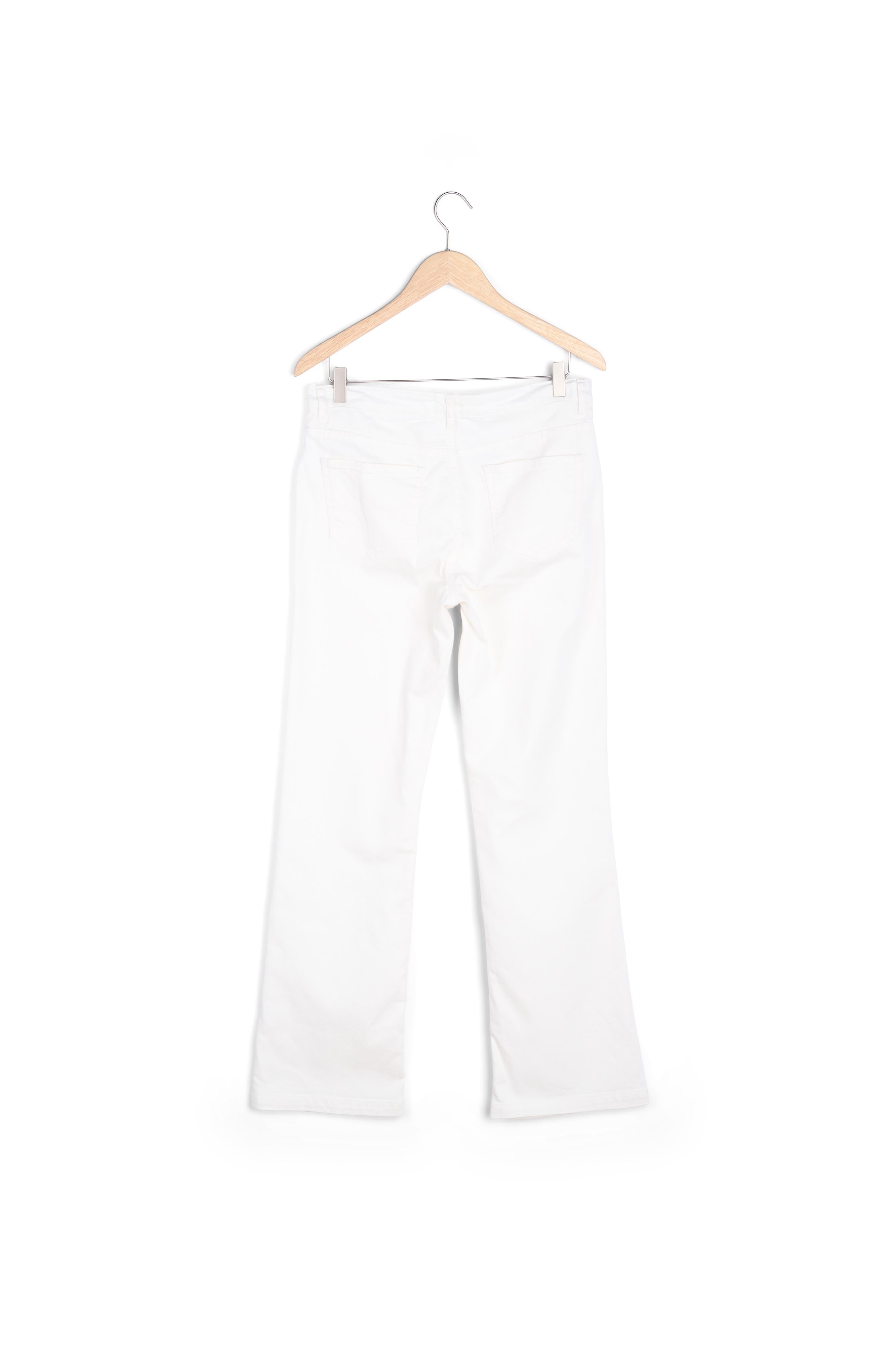 Jean flare à ponts en coton écru Ninon Faume - seconde main