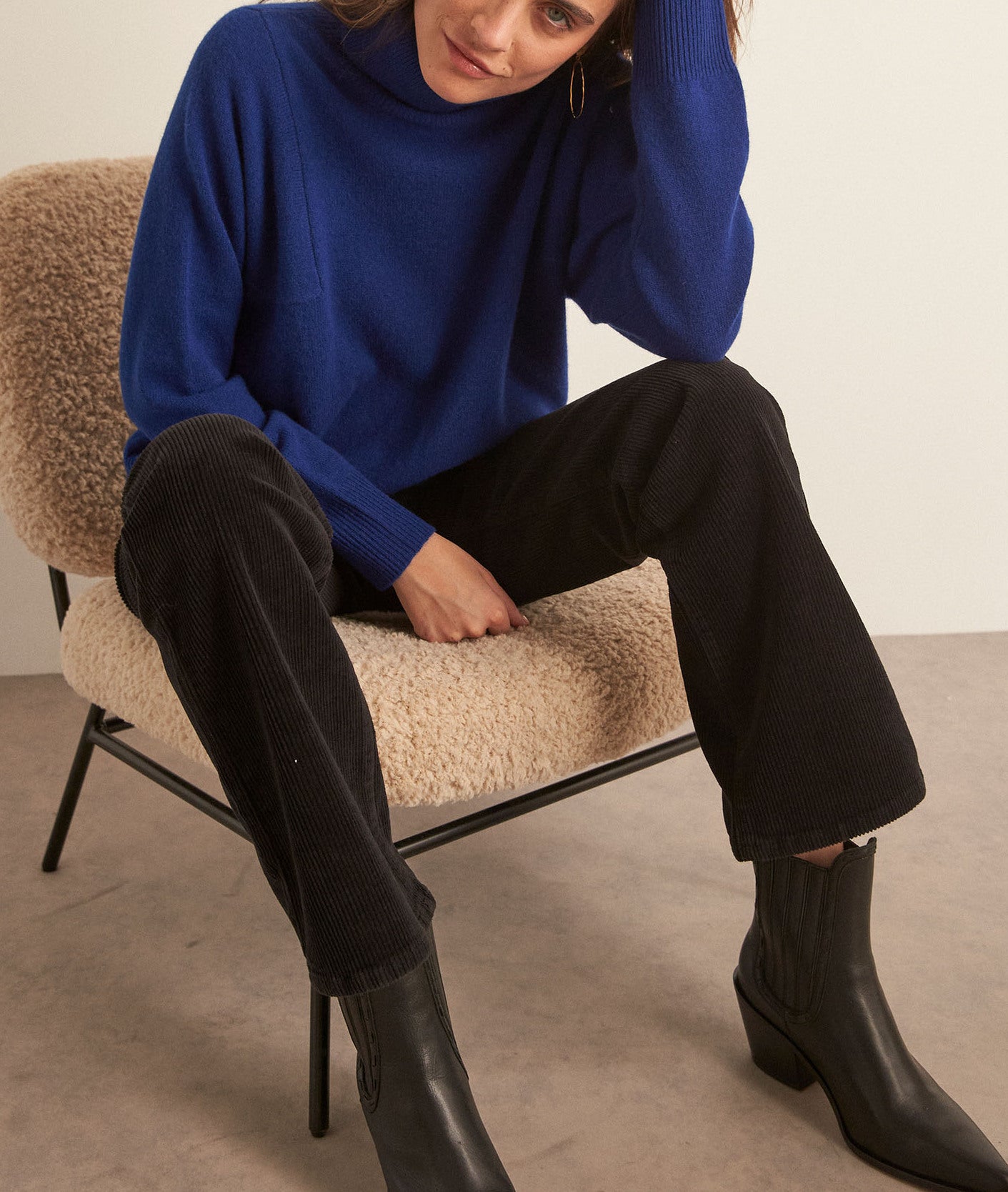 Pull en laine responsable bleu BASTIAN Faume - seconde main