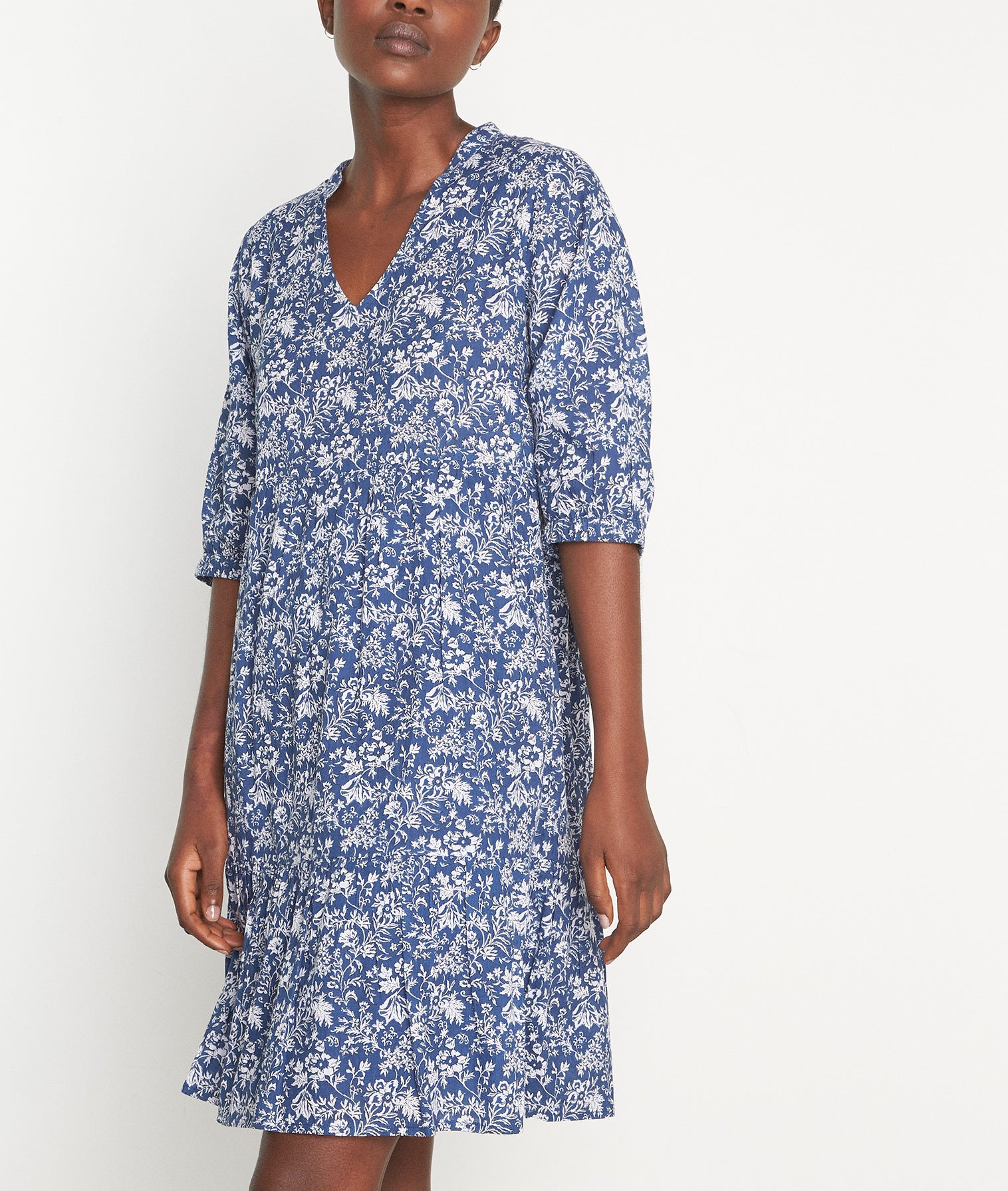 Robe courte imprimée marine Madeleine Faume - seconde main