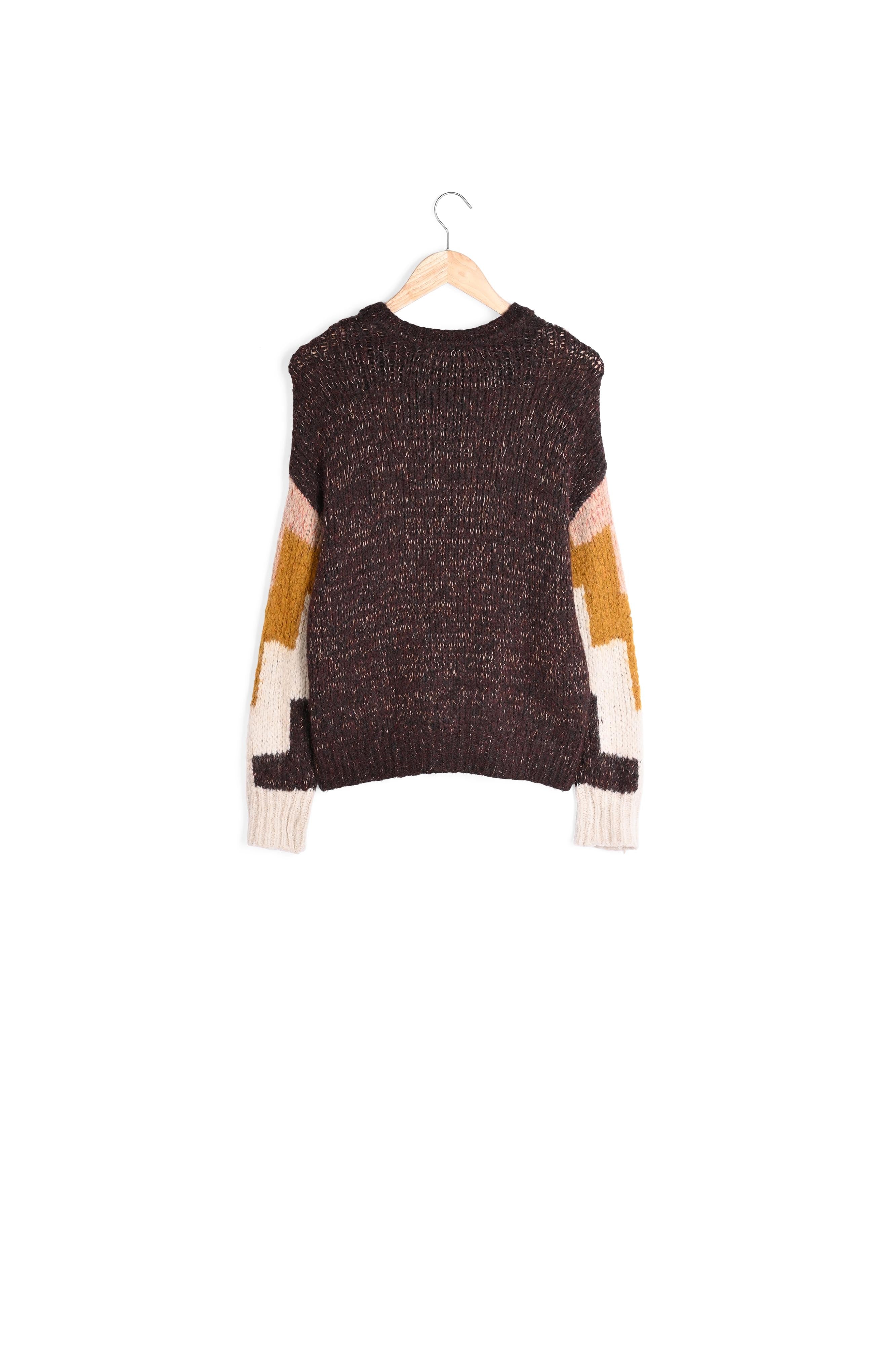 Pull jacquard ocre Benedicte Faume - seconde main