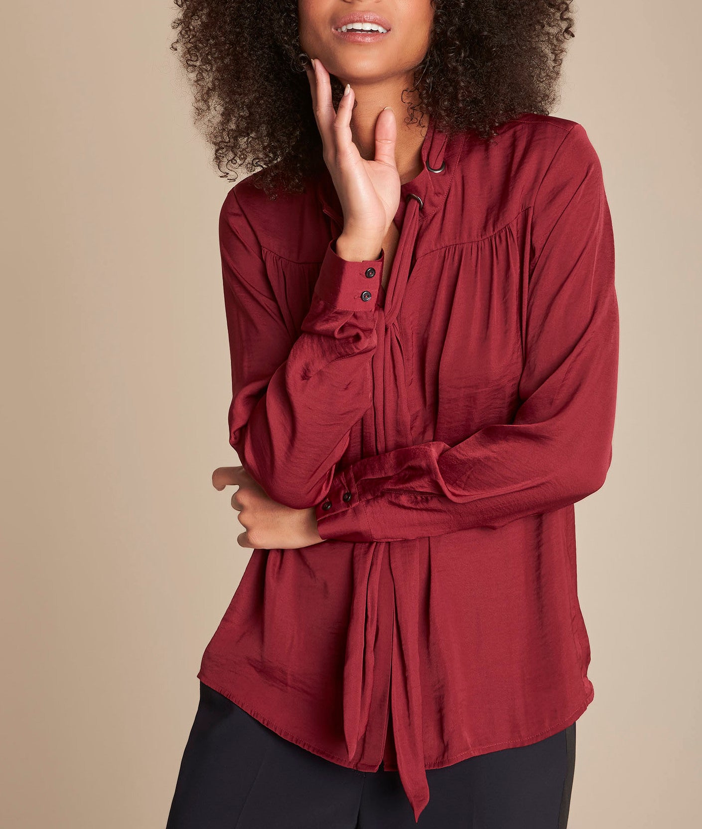 Blouse col lavallière merlot Maud Faume - seconde main