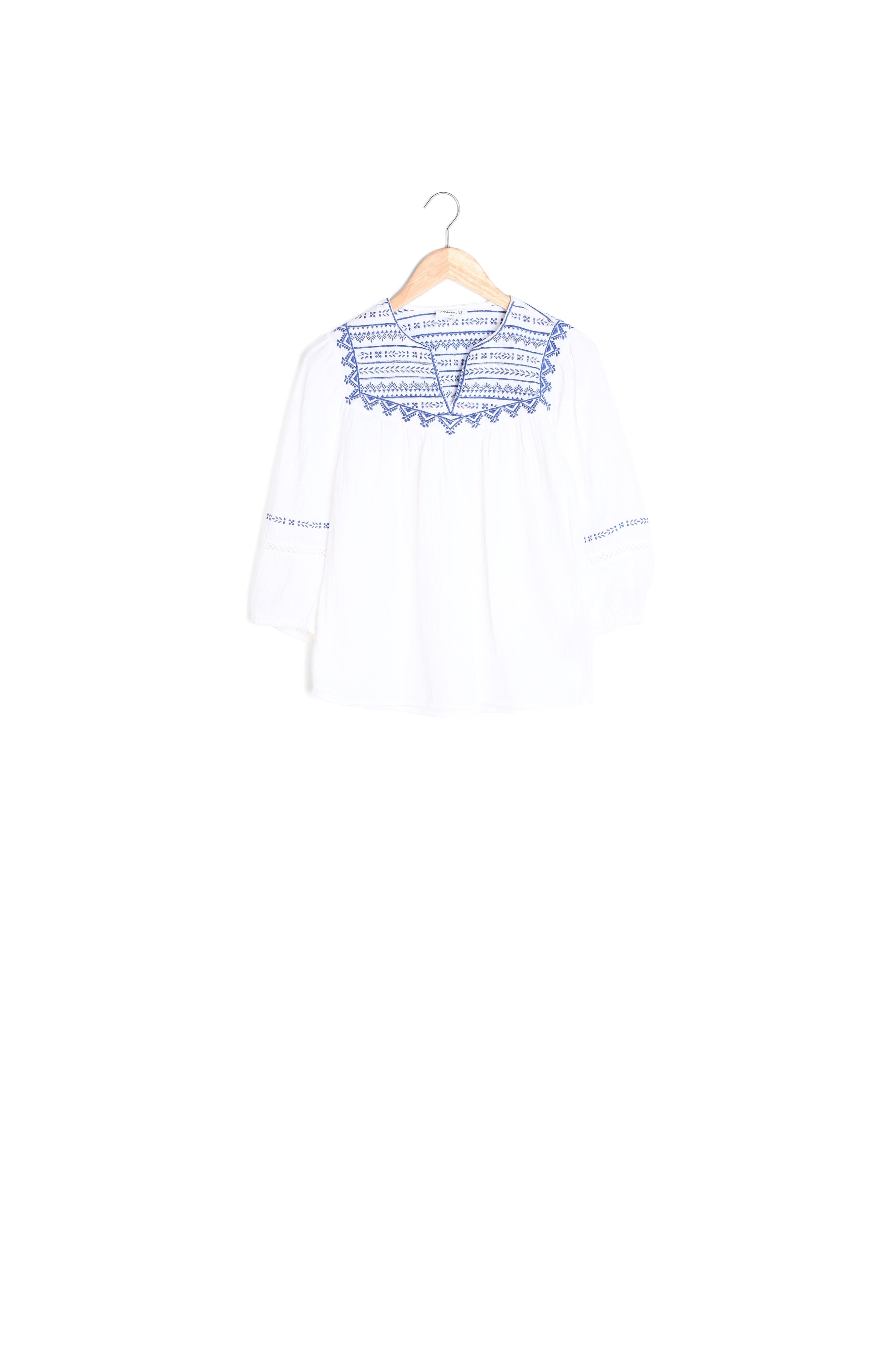 Blouse en coton brodé blé Lydie Faume - seconde main