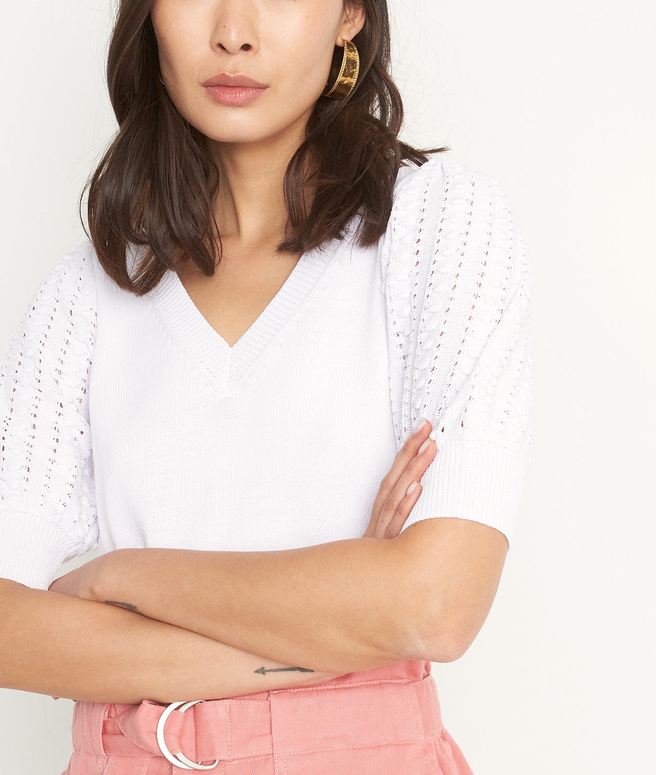 Pull à manches courtes blanc Phoenix Faume - seconde main